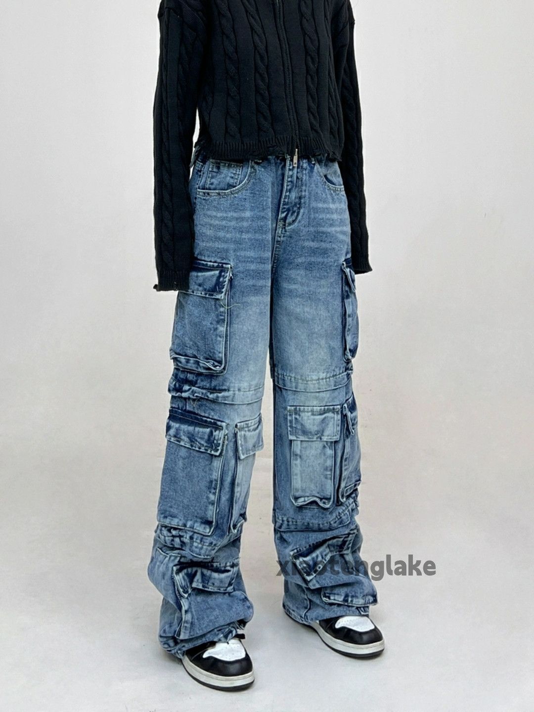 Jean × Vintage utility washed faded cleanfit skate hiphop cargo jeans Size US 30 / EU 46 - 3 Thumbnail