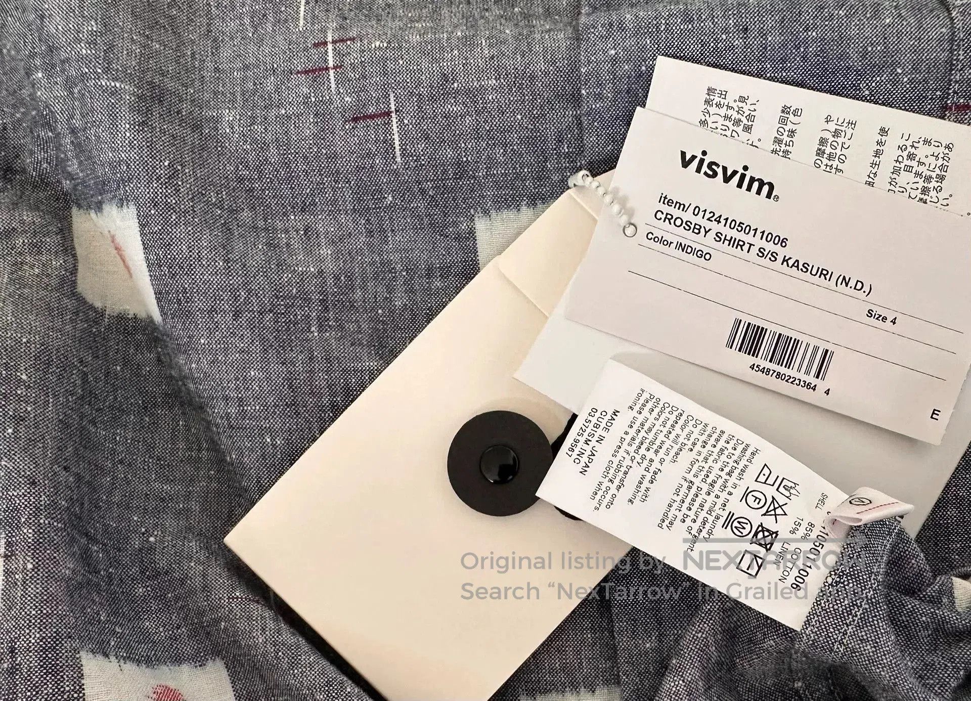 Visvim VISVIM 24SS Crosby S/S Kasuri Shirt. Size US XL / EU 56 / 4 - 4 Thumbnail