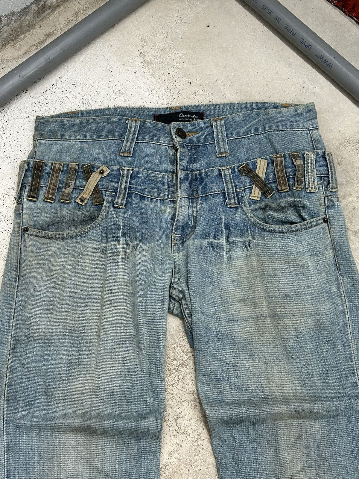 If Six Was Nine Vintage Dominate Double Waist Belt Loop Light Dirty Washed Size US 33 - 10 Thumbnail