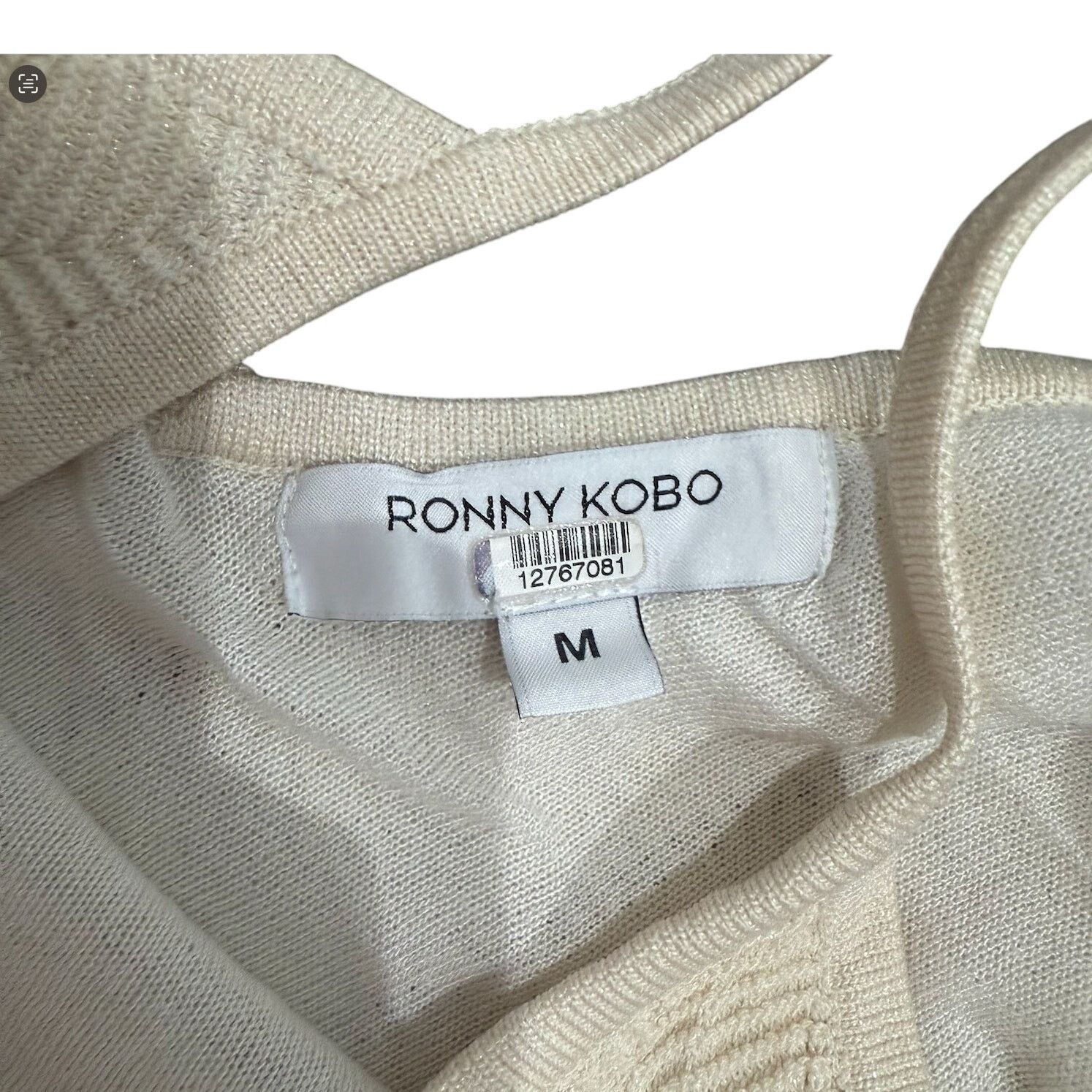 Ronny Kobo Ronny Kobo X RTR Crochet Knit Dress in White, Size M Size M / US 6-8 / IT 42-44 - 6 Thumbnail