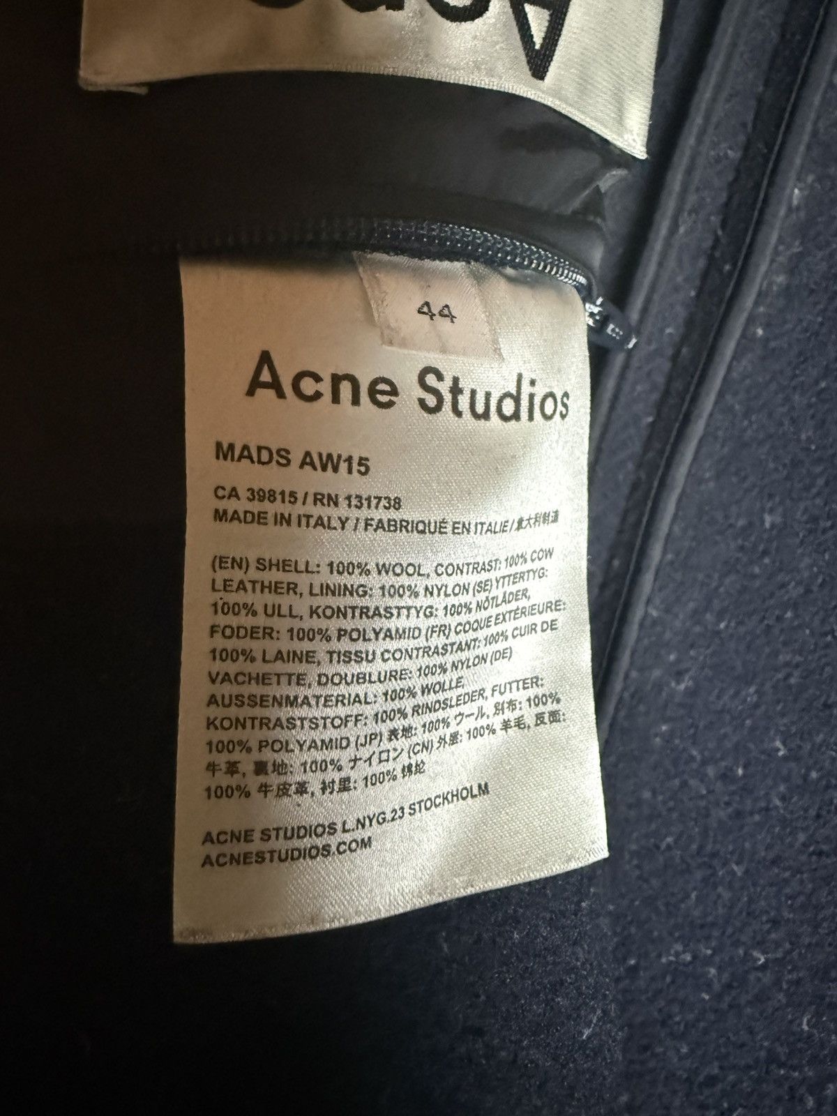Acne Studios A/W15 “Mads” Leather & Wool Jacket Size US S / EU 44-46 / 1 - 5 Thumbnail