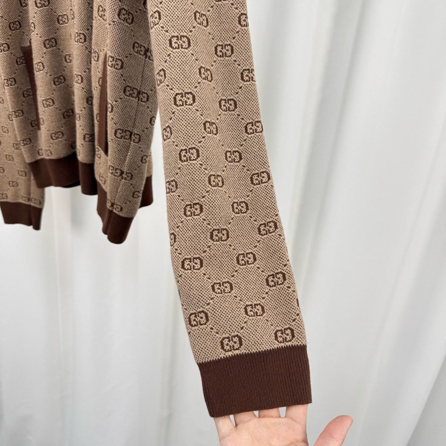 Gucci Gucci Monogram Jacquard Knit Zip Jacket Size US S / EU 44-46 / 1 - 4 Thumbnail