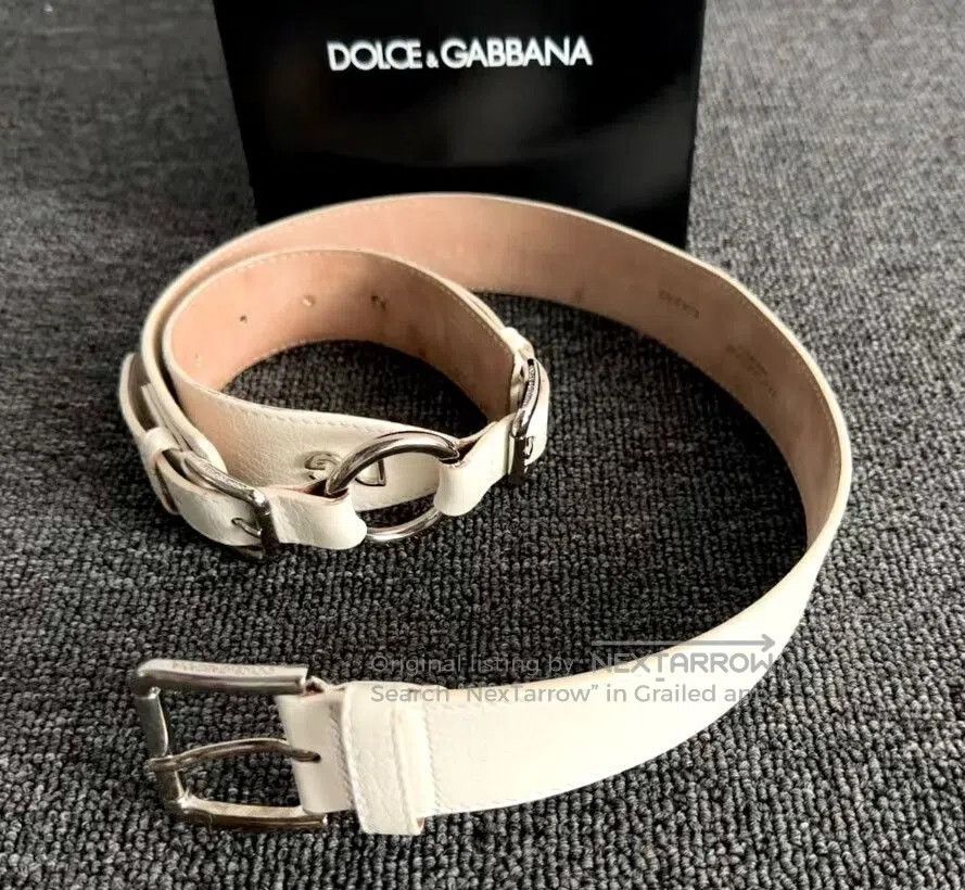 Dolce & Gabbana Dolce&Gabbana White Leather Belt. Size ONE SIZE - 7 Thumbnail