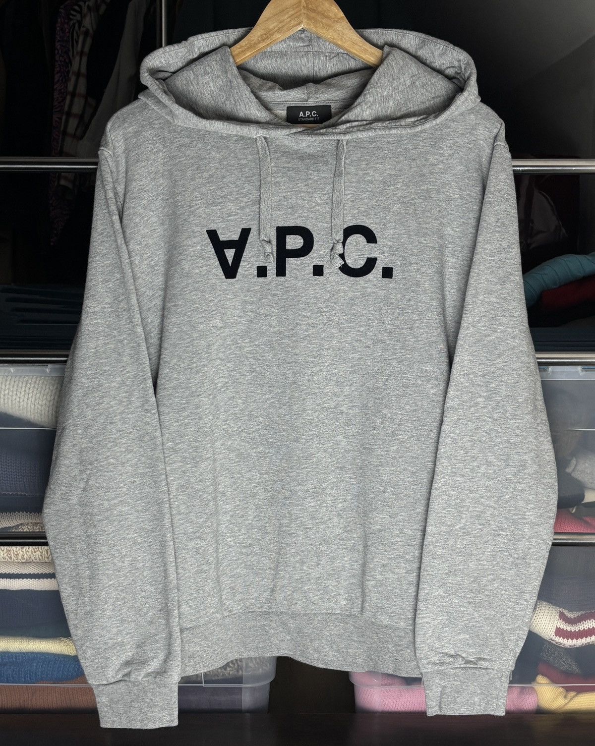 A.P.C. A.P.C. Velvet Logo Hoodie Sweatshirt Size US L / EU 52-54 / 3 - 1 Thumbnail