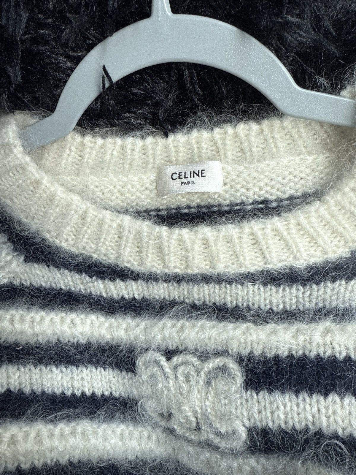 Celine CREW NECK MARINIÈRE SWEATER IN MOHAIR AND SILK Size XS / US 0-2 / IT 36-38 - 7 Thumbnail