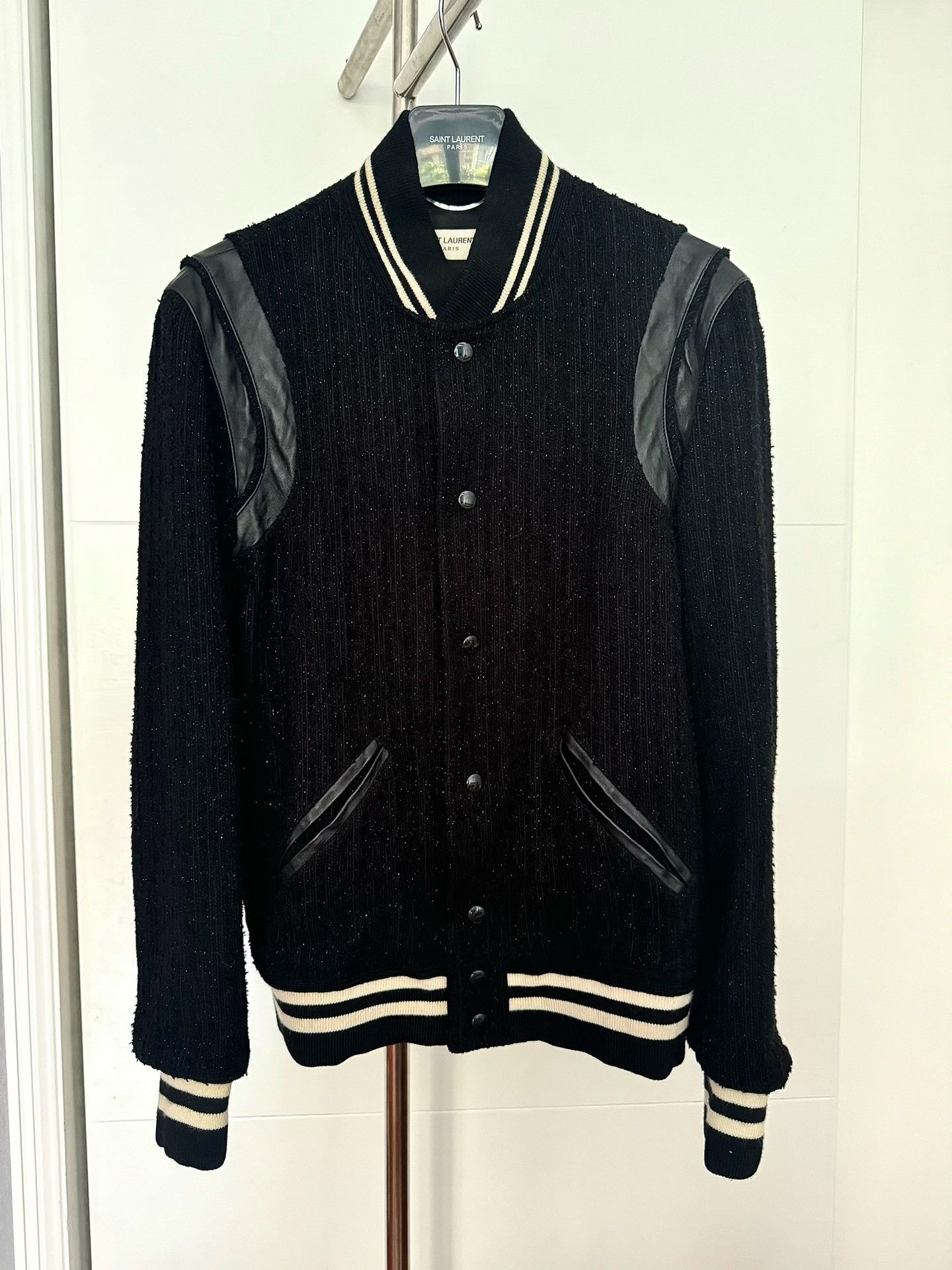 Saint Laurent Paris Saint Laurent Black Varsity Jacket Size US S / EU 44-46 / 1 - 1 Thumbnail