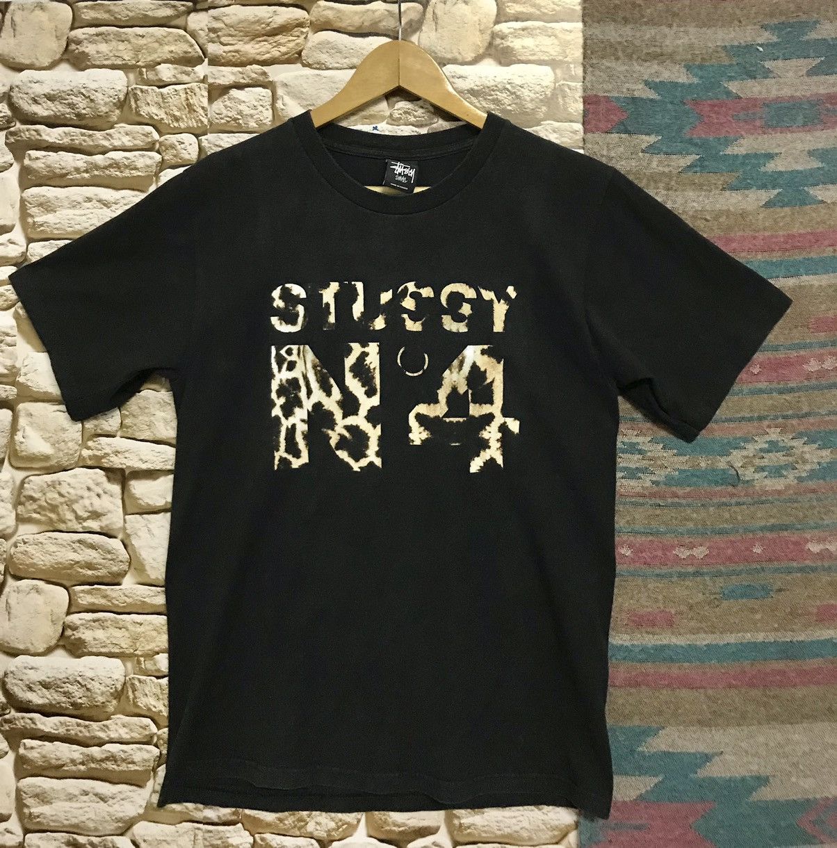 Stüssy No 4 sale Leapard Print Crewneck