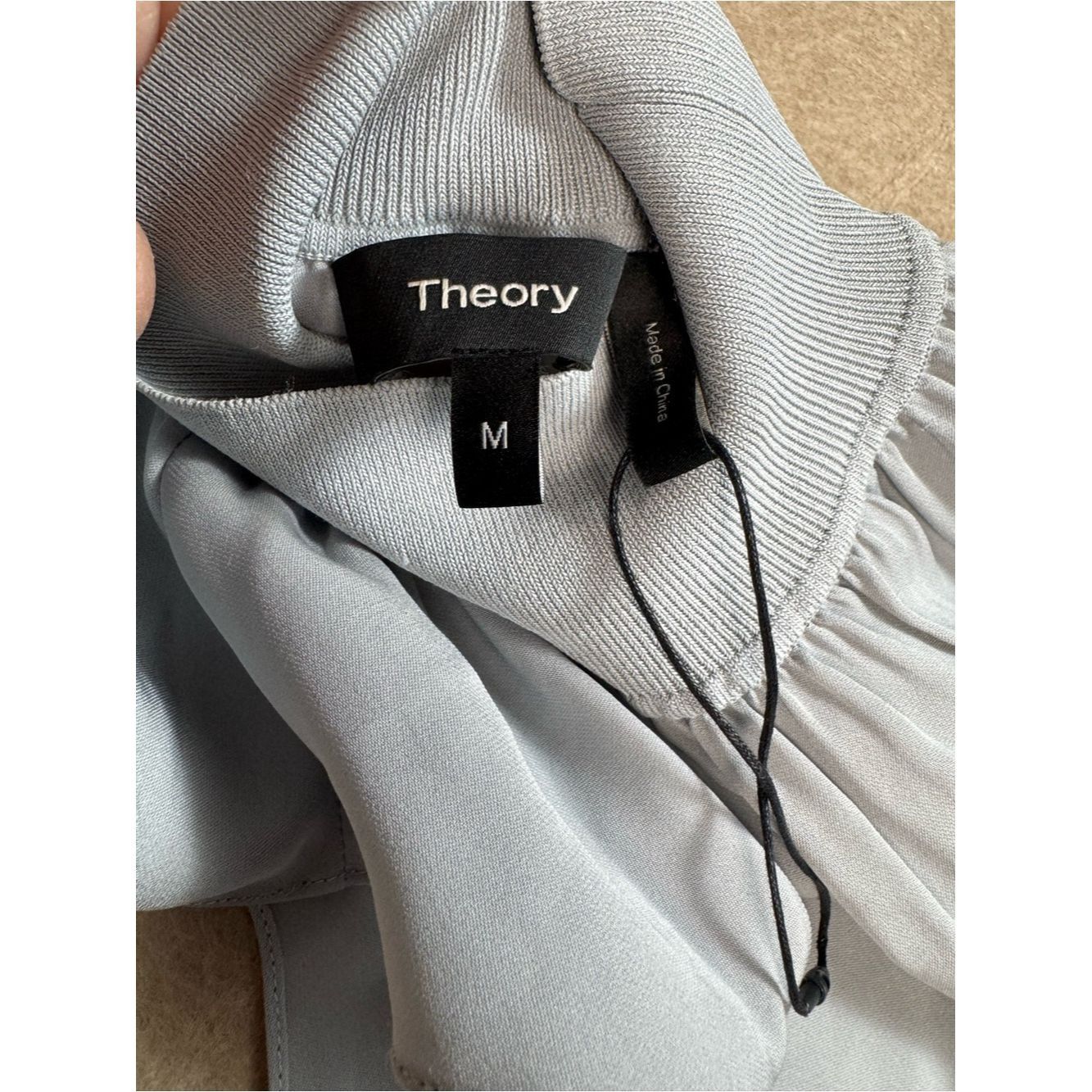 Theory New Theory Ribbed Neck Shell Silk Combo Light Grey Top Size Size M / US 6-8 / IT 42-44 - 7 Thumbnail