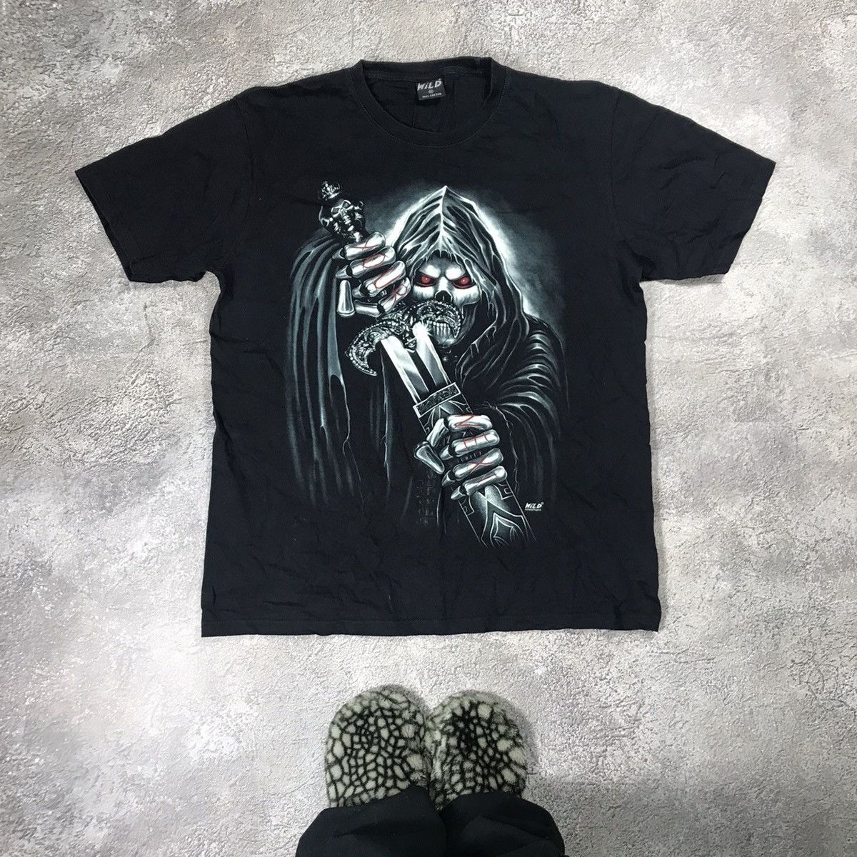 Vintage Vintage Y2K Graphic Tee Skull Horror Punk Streetwear Slim XL Size US XL / EU 56 / 4 - 1 Thumbnail