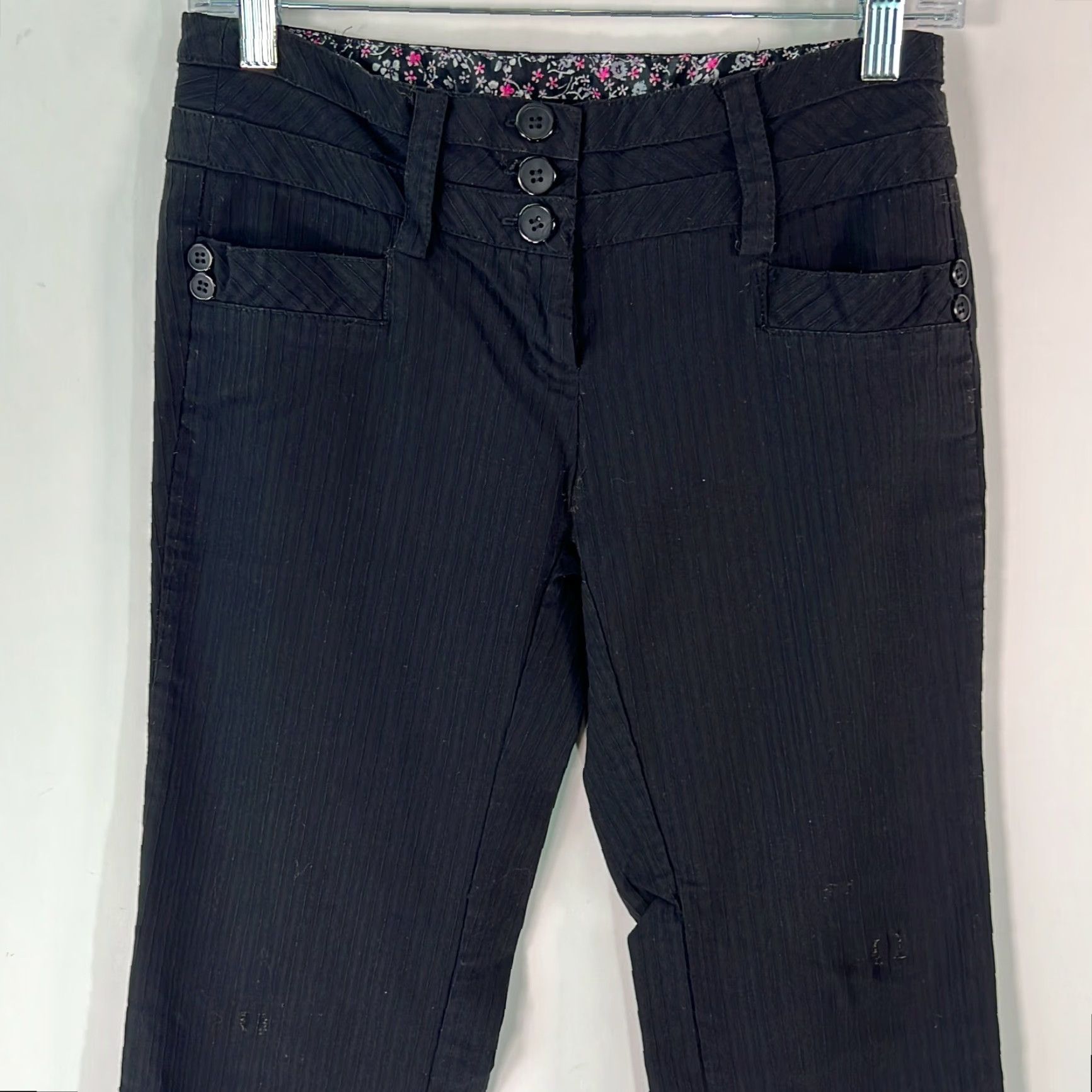 Vintage Joe Benbasset Womens Black Flat Front Ultra Low Rise Casual Dress Pants Size 5 Size 27" / US 4 / IT 40 - 3 Thumbnail