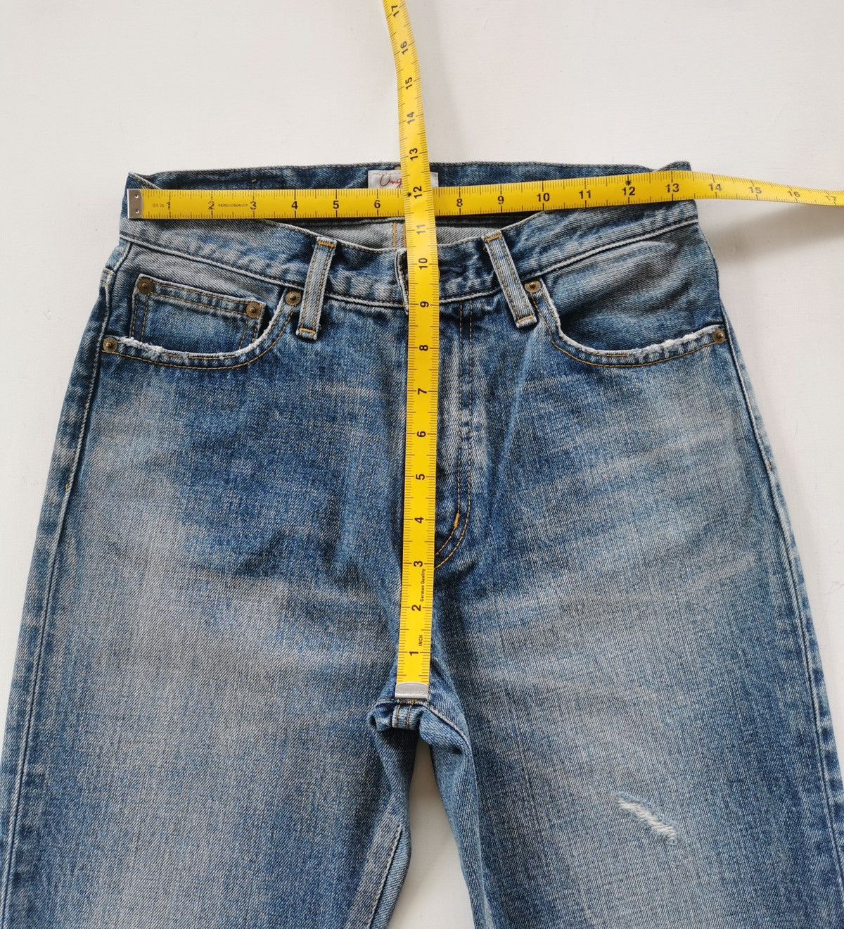 Japanese Brand Ungrid Japan Flare Bootcut Distressed Denim Jeans Size US 27 - 10 Thumbnail