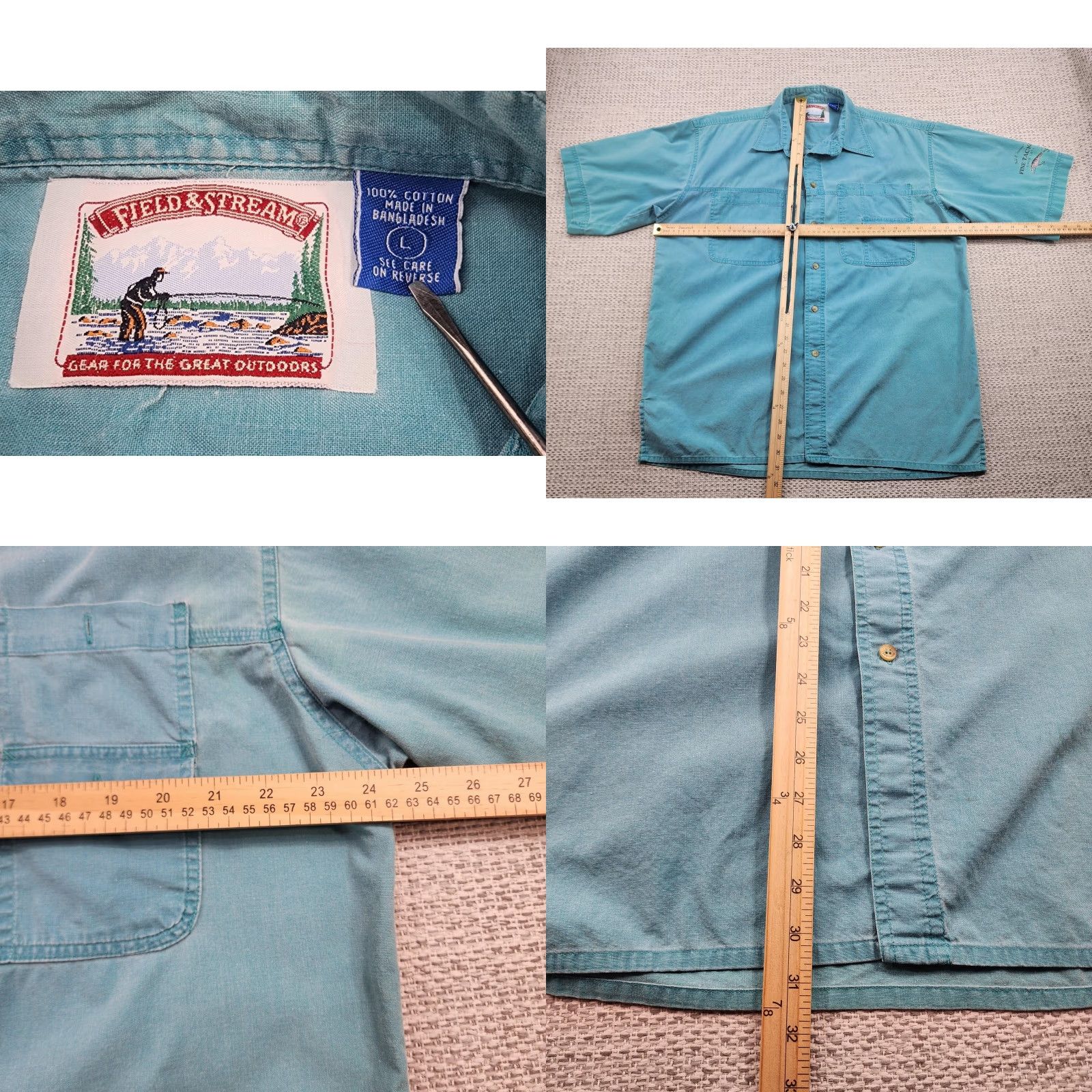 Vintage VINTAGE Field & Stream Shirt Mens L Blue Fishing Outdoors Button Up Graphic Print Embroidered Pockets Fisherman Size US L / EU 52-54 / 3 - 8 Thumbnail