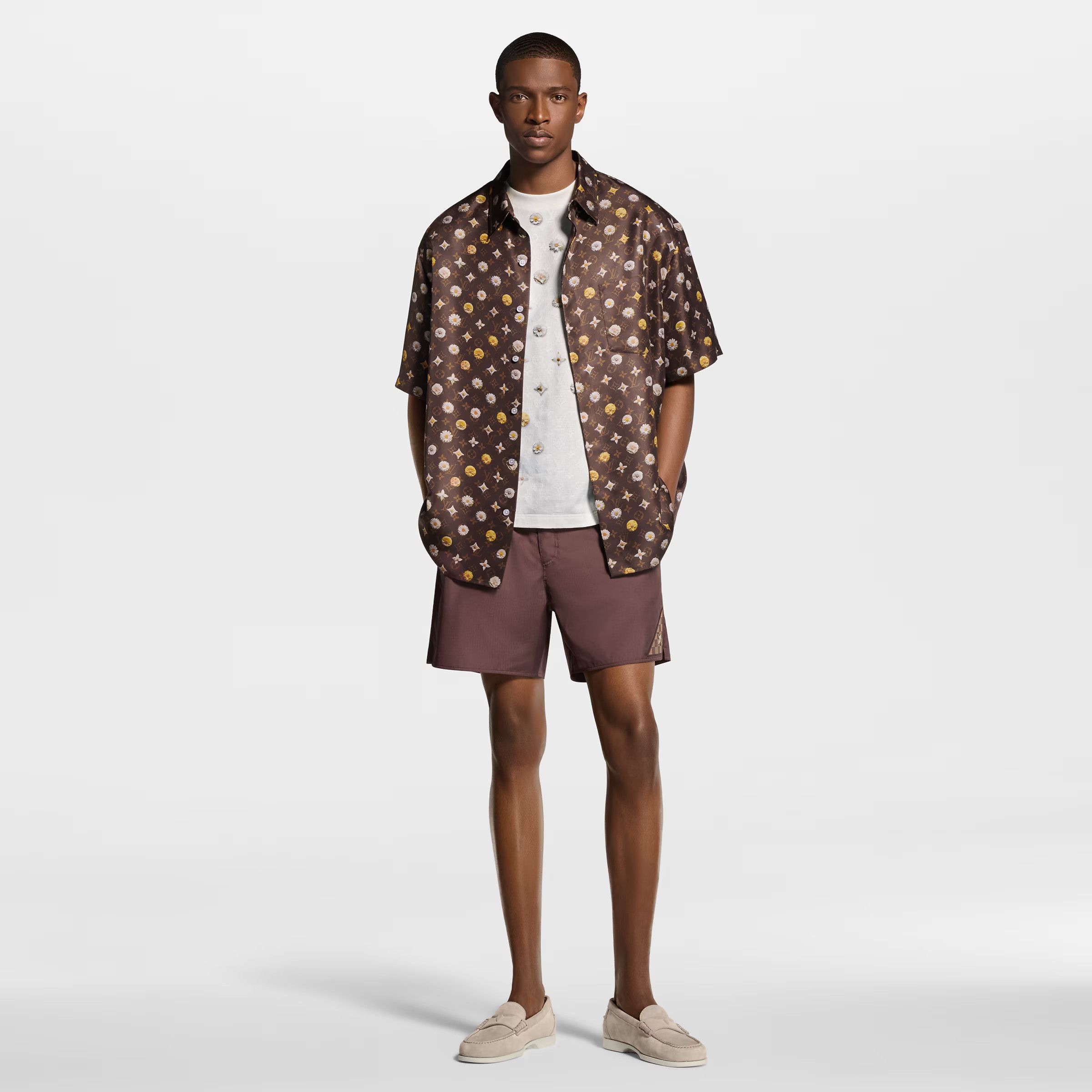 Louis Vuitton Monogram Printed Short-Sleeved Silk Shirt Size US L / EU 52-54 / 3 - 2 Thumbnail