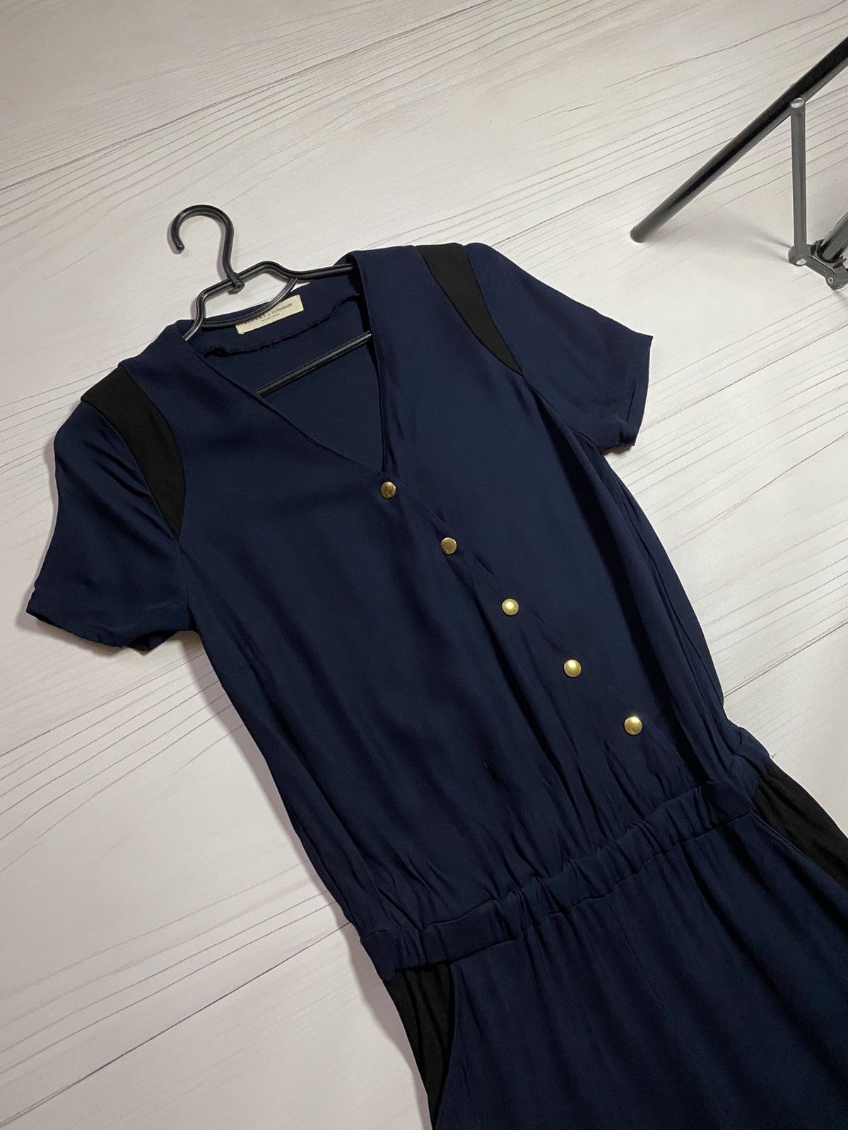 Sezane Sézane × La Redoute Minimal Navy Button Jumpsuit Size ONE SIZE - 6 Thumbnail