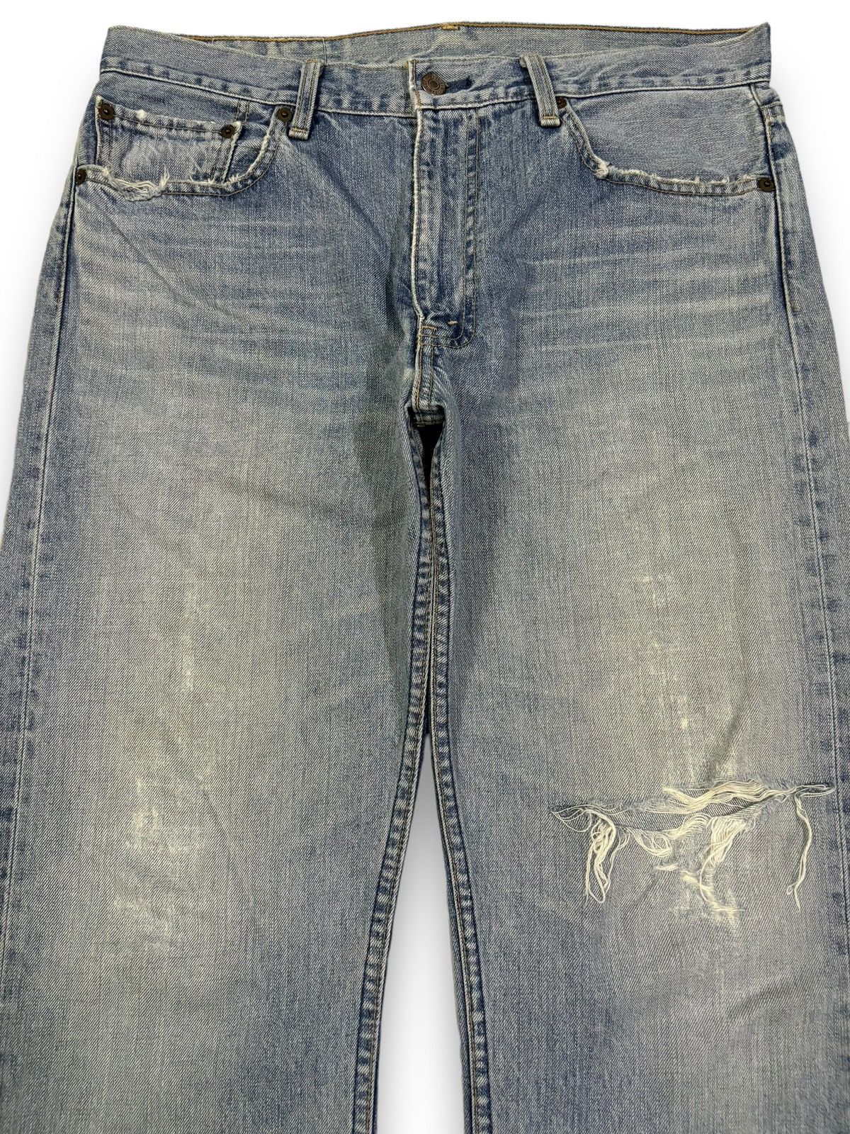 Levi's Vintage 90s Levis 505 Faded Straight Leg Distressed Jeans Size US 34 / EU 50 - 3 Thumbnail
