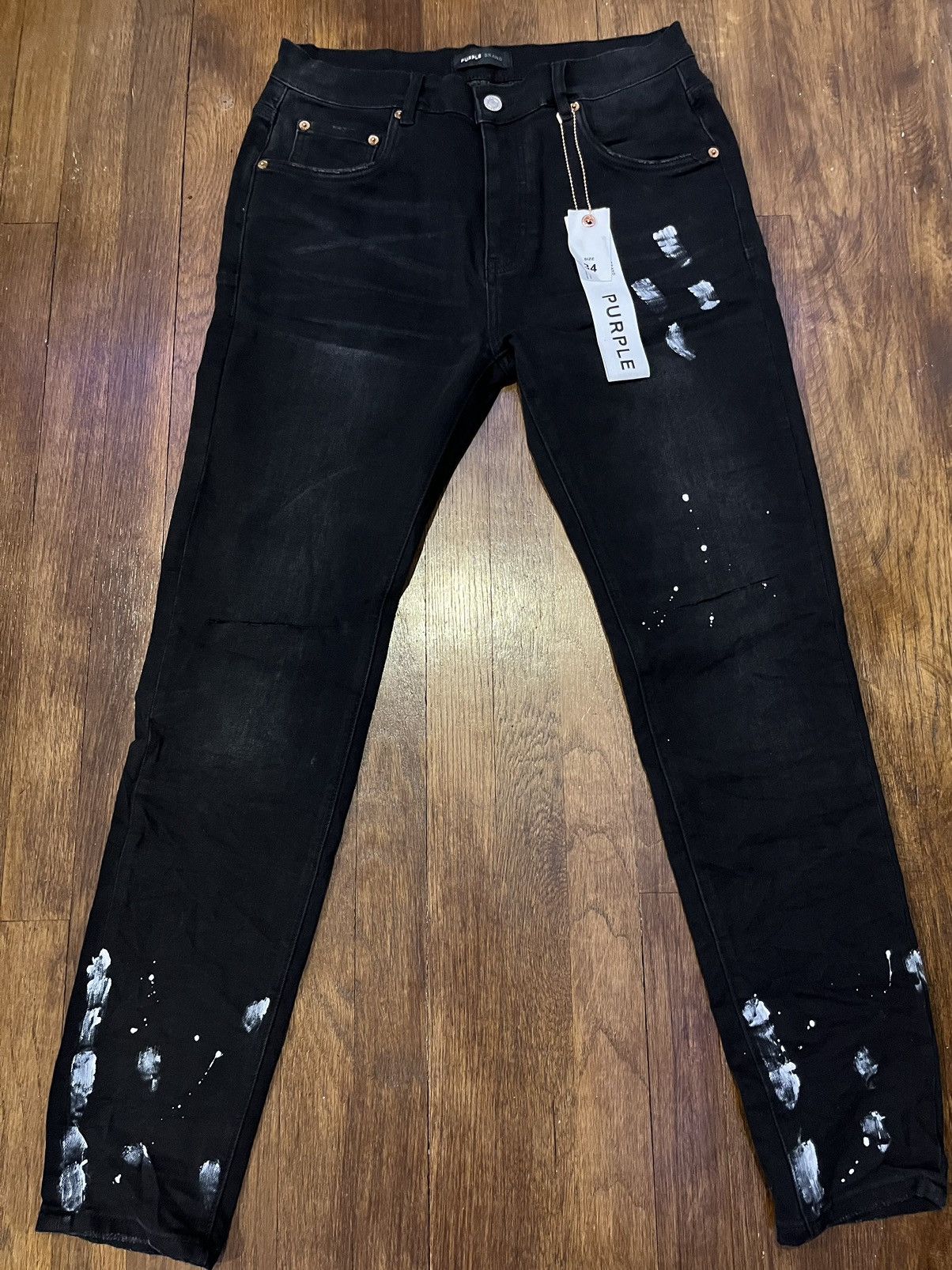 image of Purple Jeans in Black, Men's (Size 34)