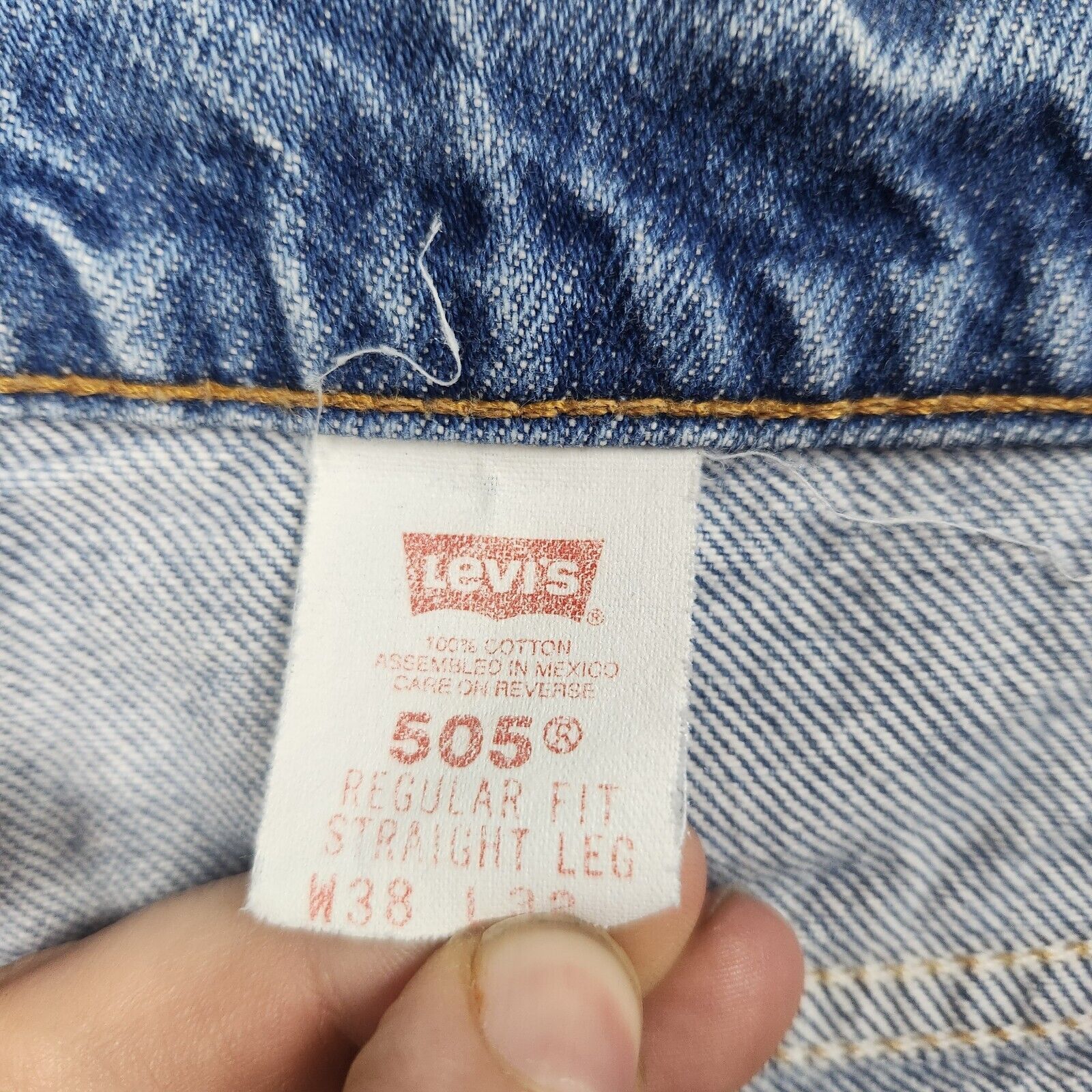 Levi's Levi's 505 Orange Tab Jeans Mens 38x32 (37x31) Denim 1994 Size US 38 / EU 54 - 10 Thumbnail