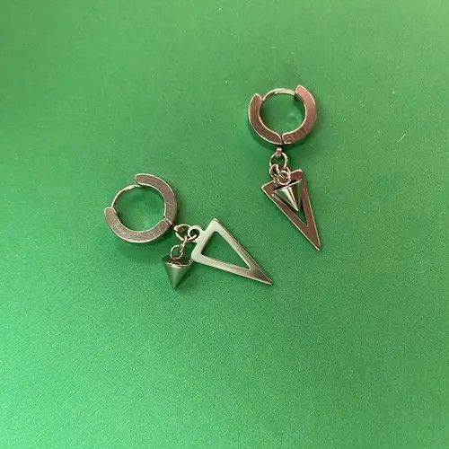 Other Titanium Steel Spike Dangle Drop Earrings for Men Women Size ONE SIZE - 3 Thumbnail