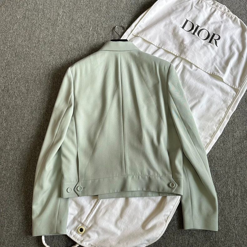 Dior Dior Smog blue lapel diagonal button wool suit jacket coat Size US L / EU 52-54 / 3 - 4 Thumbnail