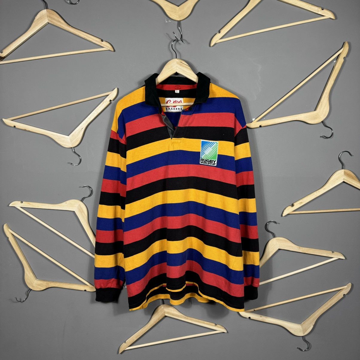 Cotton Traders Vintage 1989 Cotton Traders Rugby World Cup Long Sleeve Polo Size US L / EU 52-54 / 3 - 1 Thumbnail
