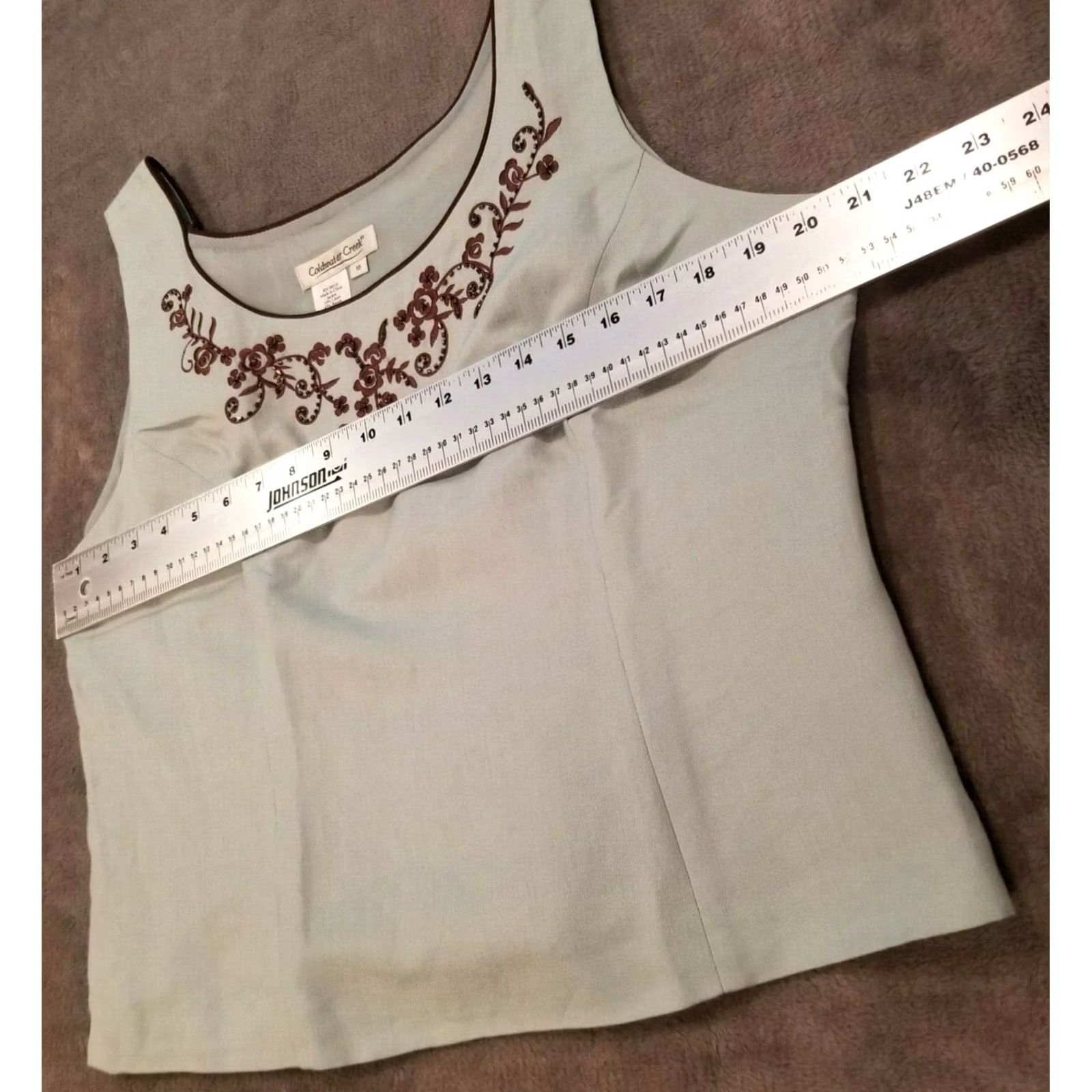 Coldwater Creek Coldwater Creek Womens Scoop Neck Sleeveless Embroidered Linen Blend Tank Sz 16 Blue Floral Casual Shirts? Size XXL / US 16-18 / IT 52-54 - 5 Thumbnail