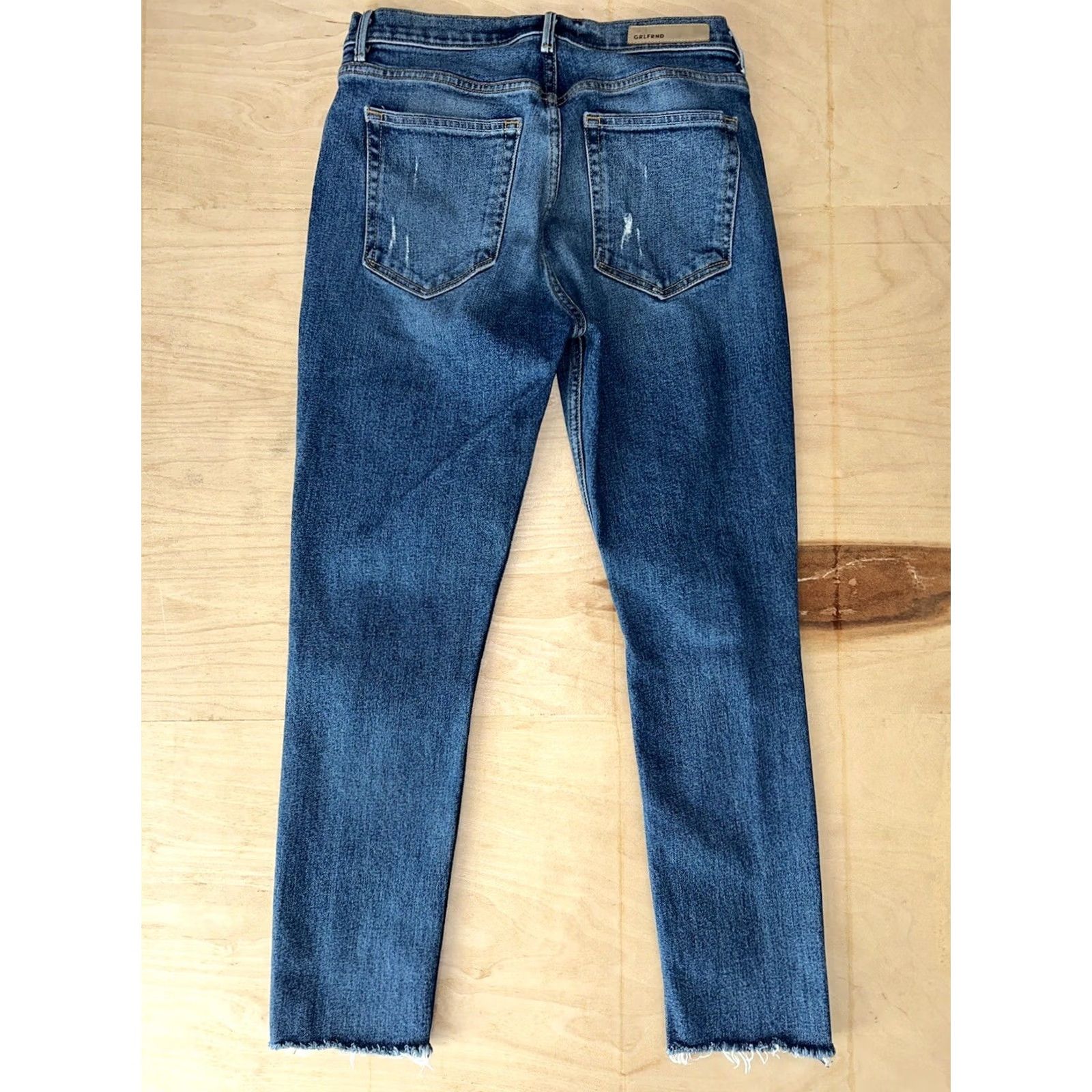 GRLFRND VINTAGE Grlfrnd Karolina Jeans Close to You Blue 29x27 90s USA Womens High Rise Denim Slim Fit 5-Pocket Cotton Buttons Logo Baggy? Size 29" - 3 Thumbnail