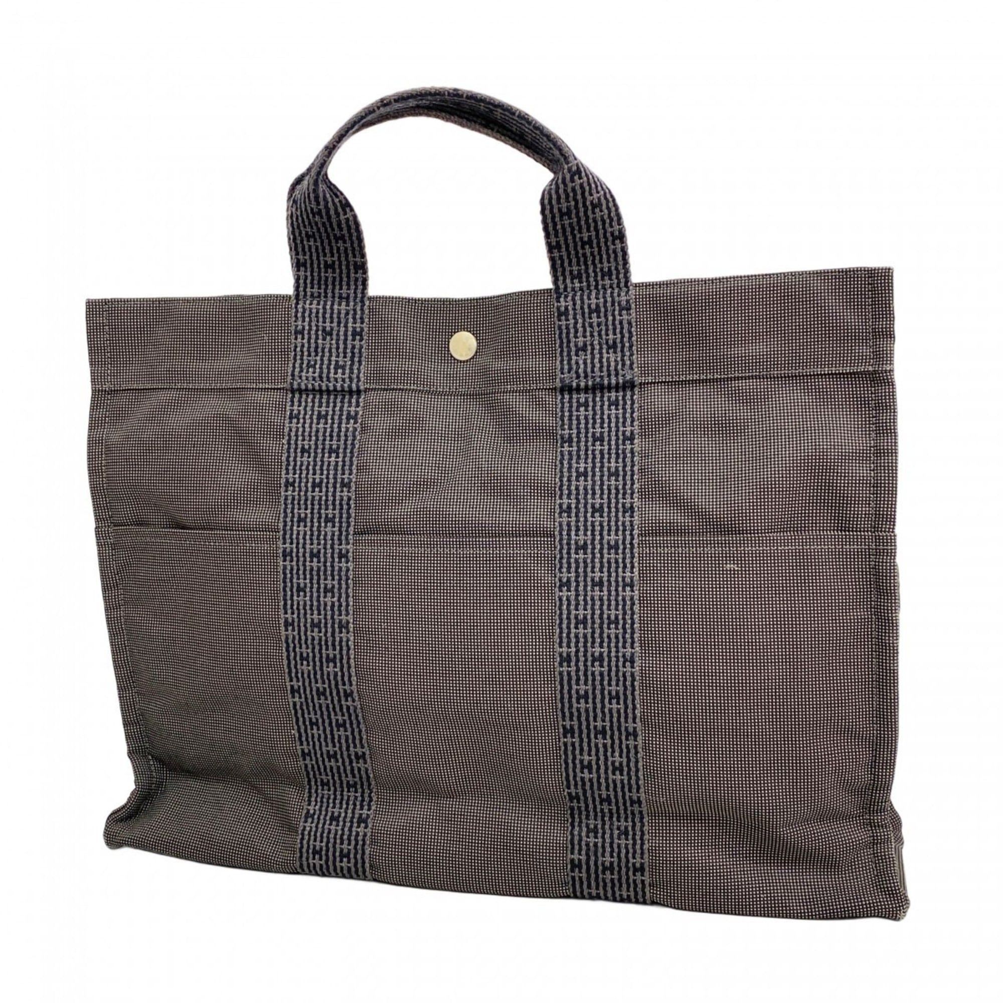 Hermes Hermès Air Line MM Tote Bag Canvas Gray Men's and Women's