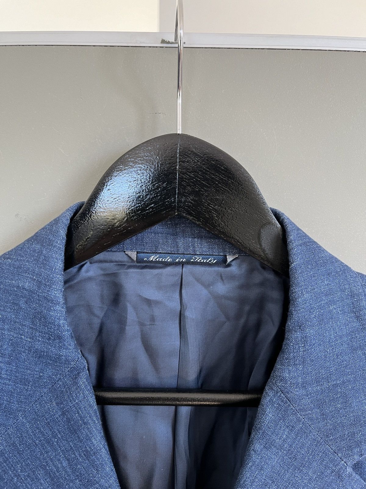 Canali CANALI Luxury Three Buttons Linen Blue Classic Sport Blazer Size 50R - 4 Thumbnail