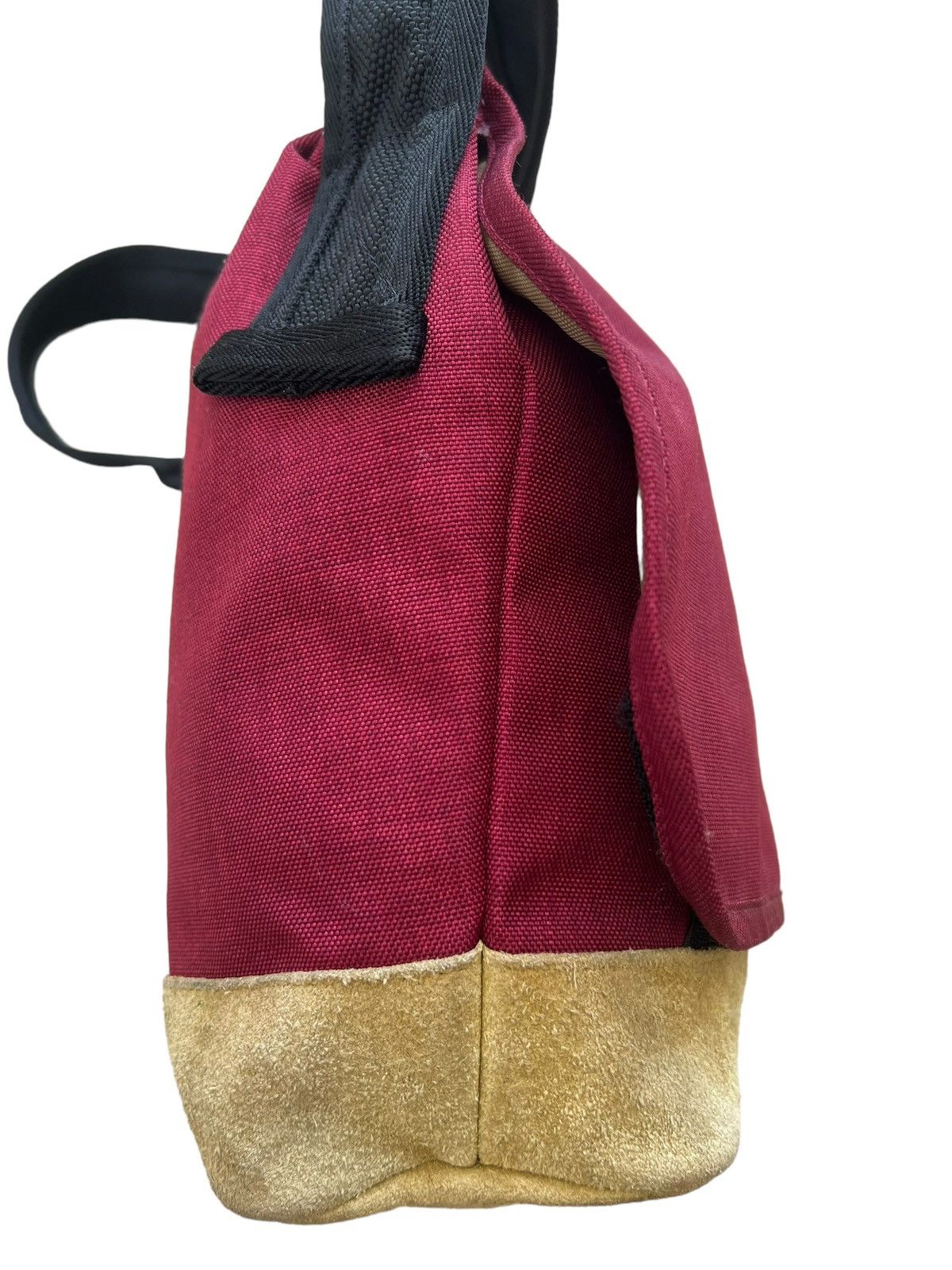 Vintage Anonym Japan Hand Made Nylon Leather Maroon Messenger Bag Size ONE SIZE - 13 Thumbnail