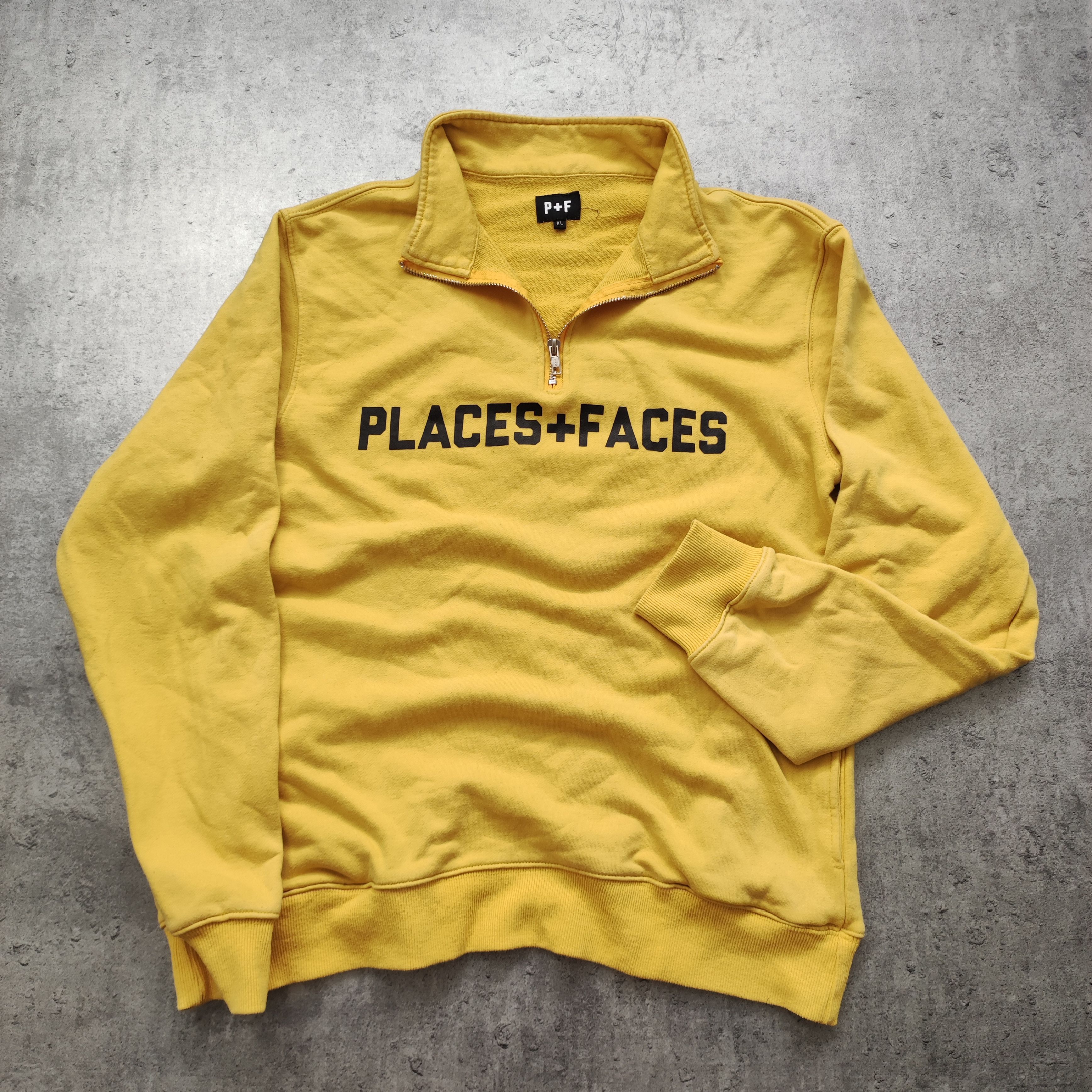 Places + Faces Places + Faces Big Classic Logo Yellow Zip Sweatshirt Size US M / EU 48-50 / 2 - 2 Thumbnail