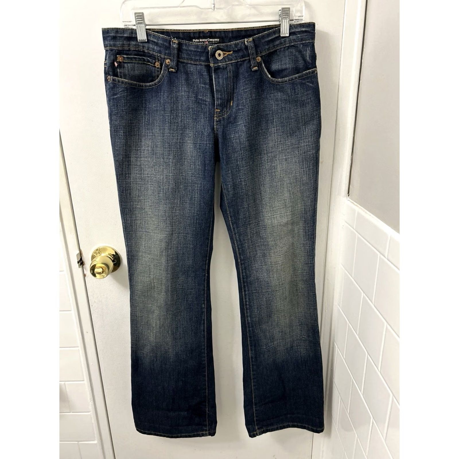 Vintage VTG Polo Jeans Ralph Lauren Womens Bootcut Jeans Melanie Dark Wash 30x31 Denim 100% Cotton Mid Rise Classic 5-Pocket Button Closure Size 30" / US 8 / IT 44 - 2 Thumbnail
