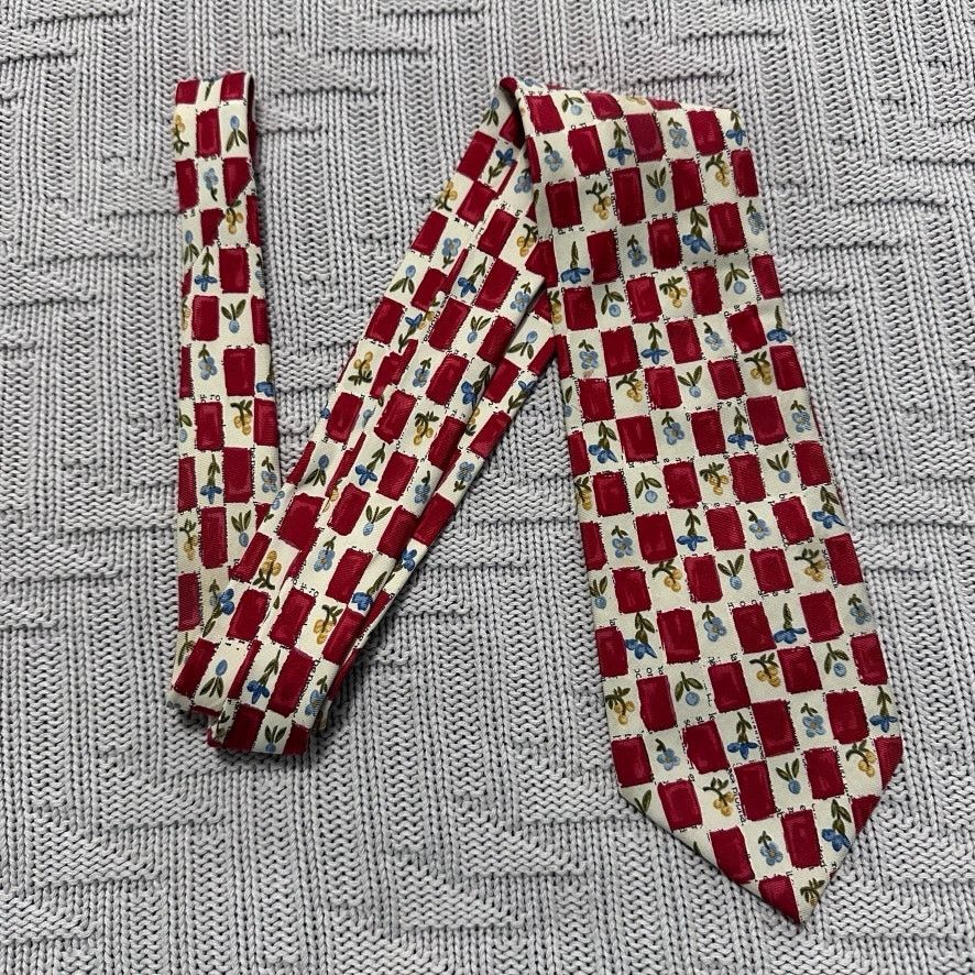 Bullock & Jones Vintage Bullock & Jones red floral silk tie Size ONE SIZE - 1 Thumbnail