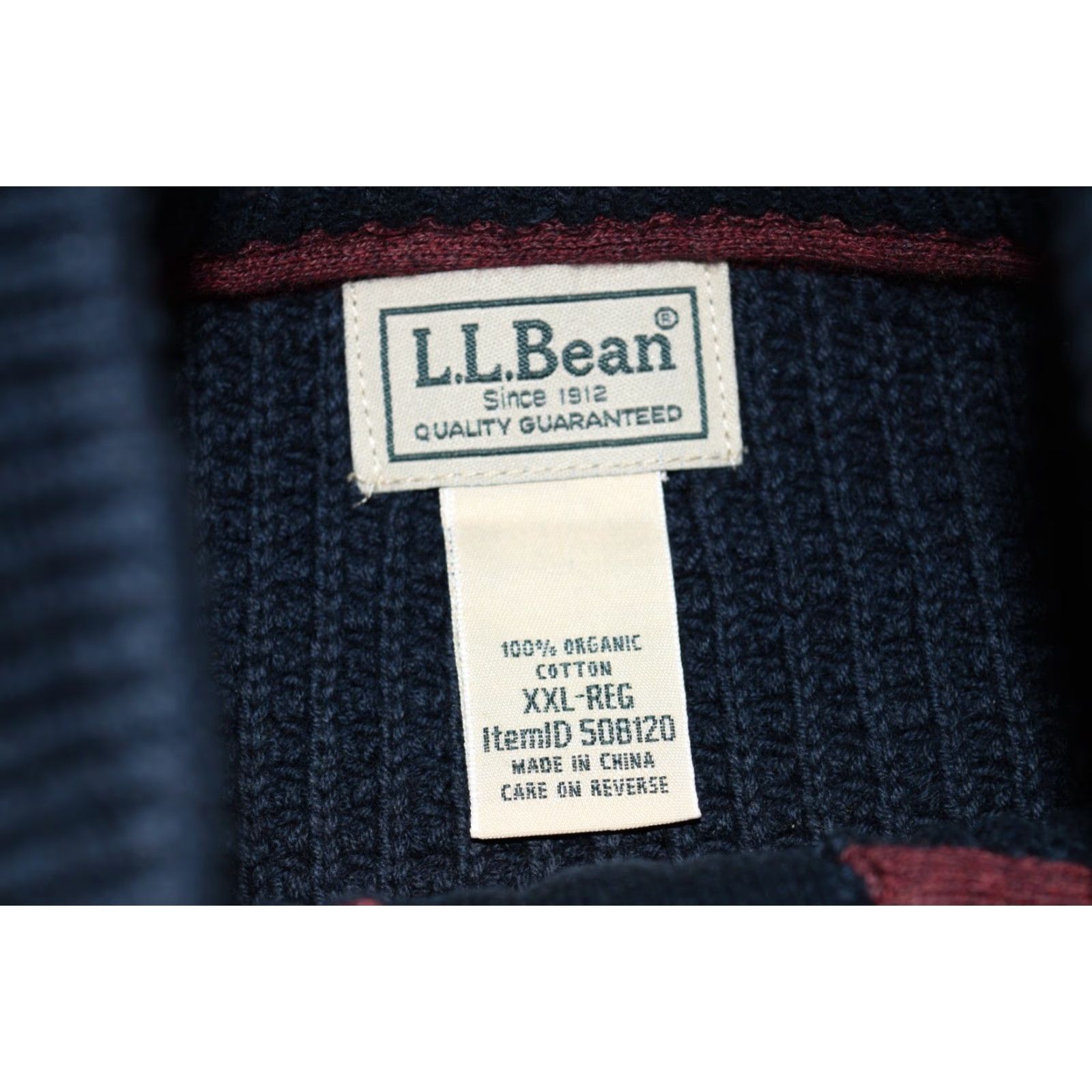 Vintage L.L. BEAN Men's 1/4 Zip Pullover Sweater Heavyweight Waffle Knit XXL Navy Blue Size US XXL / EU 58 / 5 - 5 Thumbnail