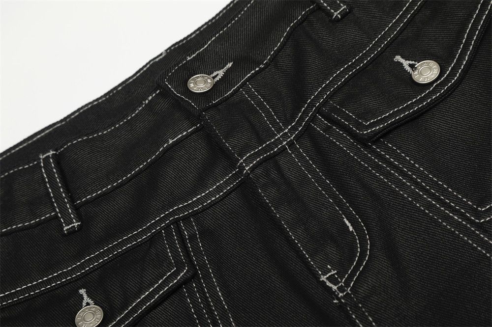 Jean Men's wide-leg letter print curved work jeans Size US 32 / EU 48 - 3 Thumbnail