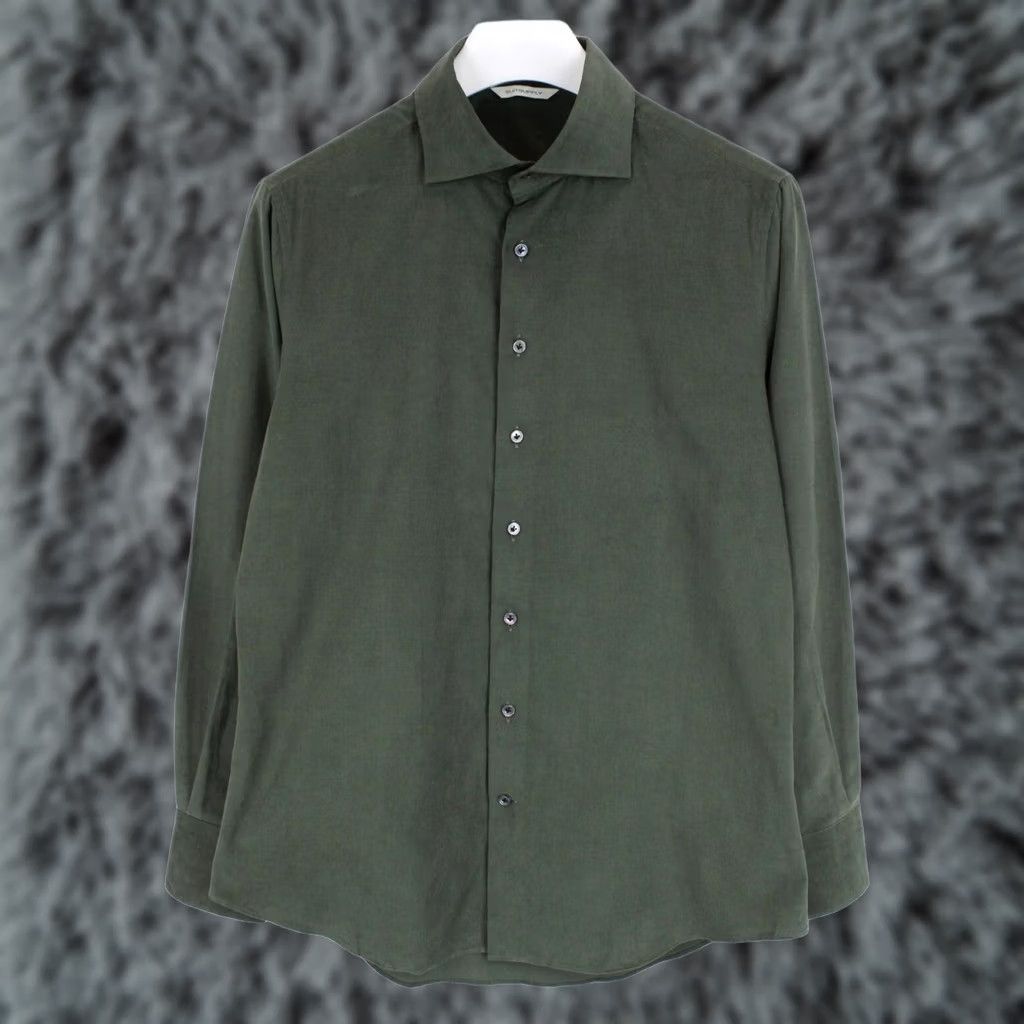 Suitsupply Suitsupply Shirt Men's XL Extra Slim Fit Cutaway Collar Green Button Up Size US XL / EU 56 / 4 - 1 Thumbnail