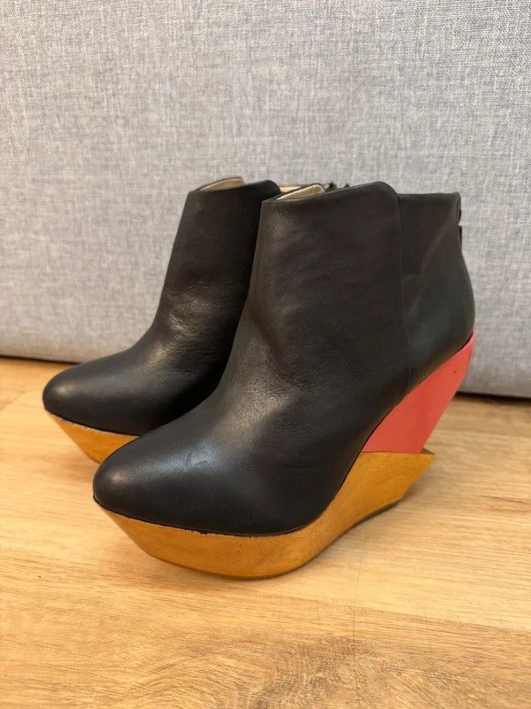 Other Finsk Ankle Wedge Boots Black Platform size 37 Size US 7 / IT 37 - 7 Thumbnail