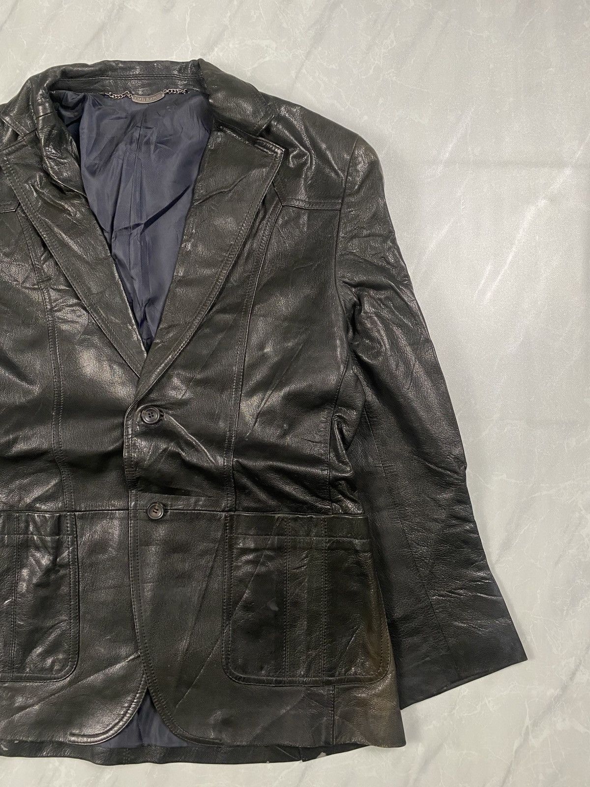 Japanese Brand Vintage Japanese Carte Blanche Punk Leather Blazer Jacket Size US M / EU 48-50 / 2 - 2 Thumbnail