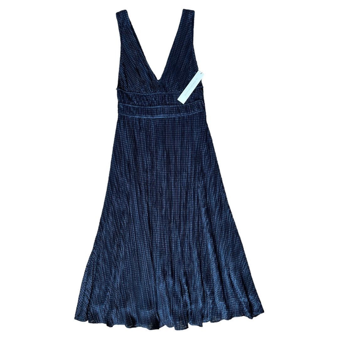 Monique Lhuillier ML MONIQUE LHUILLIER Navy Tie V-back Midi Dress, US0 Size XS / US 0-2 / IT 36-38 - 3 Thumbnail