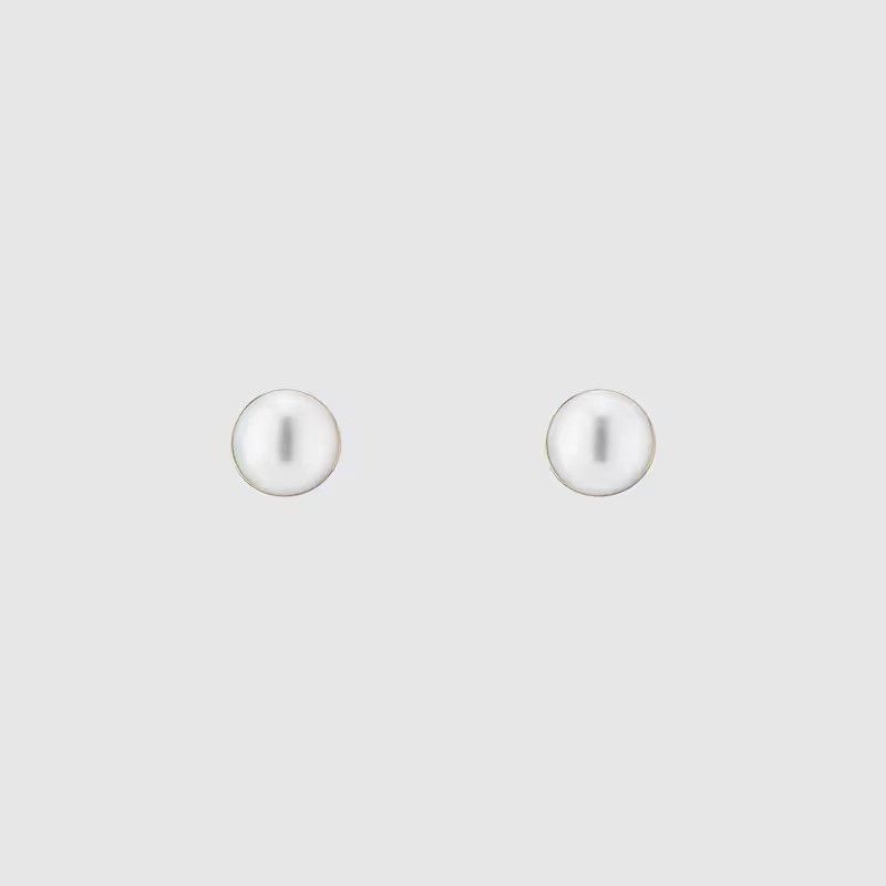 Gucci oc11z0126 Size: OS / Small Stud Earrings With Half Pearl Size ONE SIZE - 1 Preview