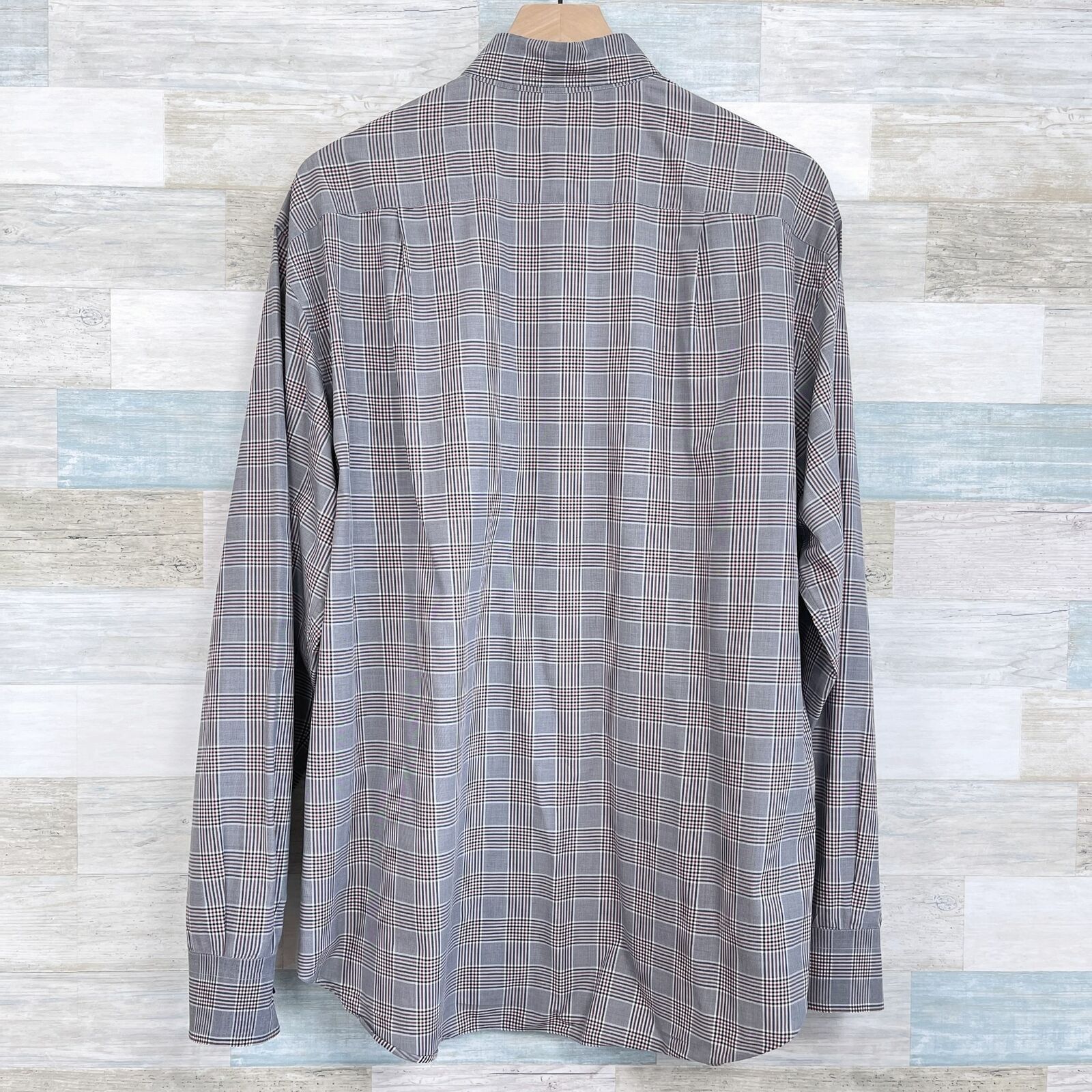 Brioni Brioni Dress Shirt Gray Brown Plaid Check Men Size V XL 17.5 Size US XL / EU 56 / 4 - 3 Thumbnail