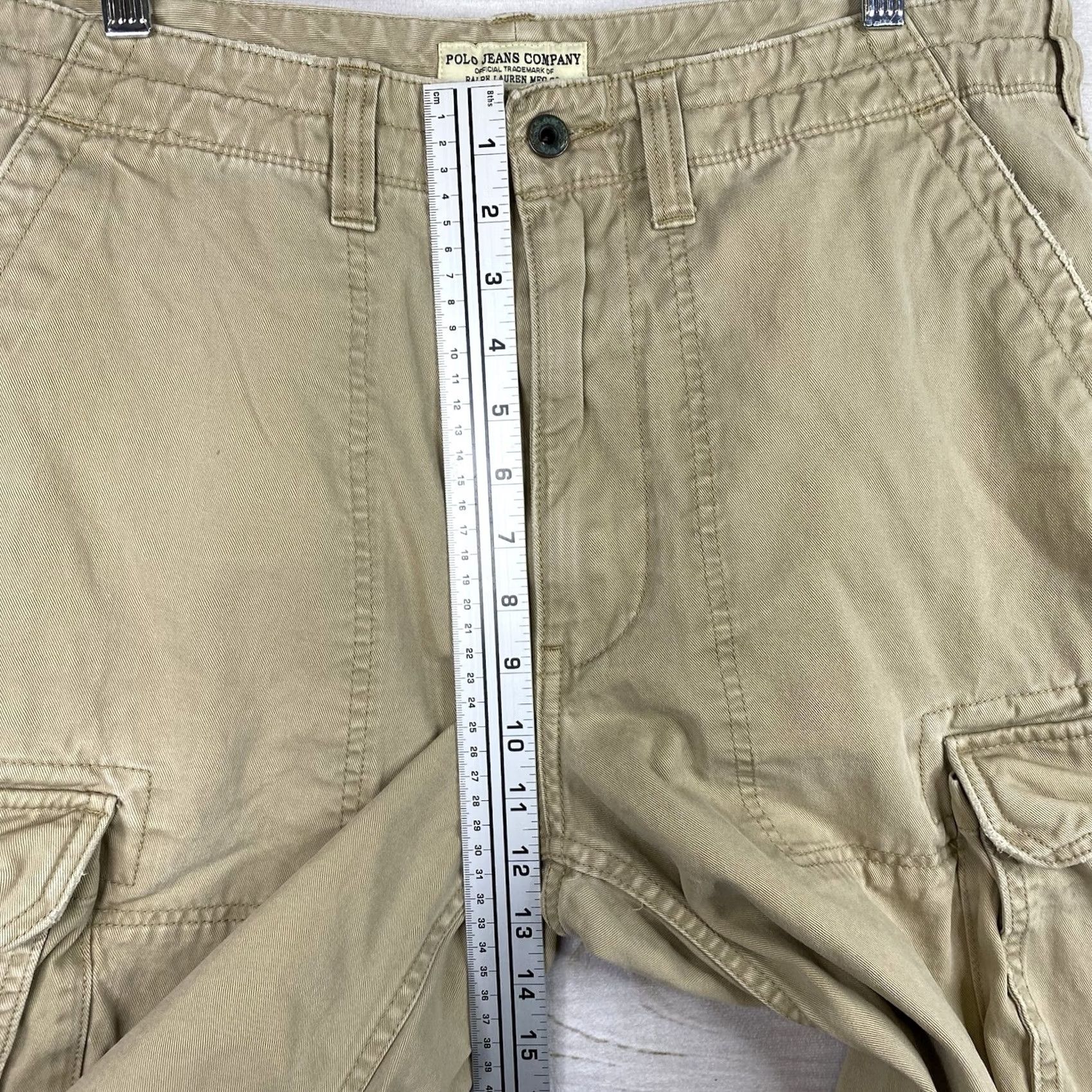 Ralph Lauren VINTAGE Ralph Lauren POLO JEANS CO Cargo Shorts 36 Beige Distressed Grunge Men Cargo Pocket Beig e/Cargo/Grunge Mens Size US XL / EU 56 / 4 - 7 Thumbnail