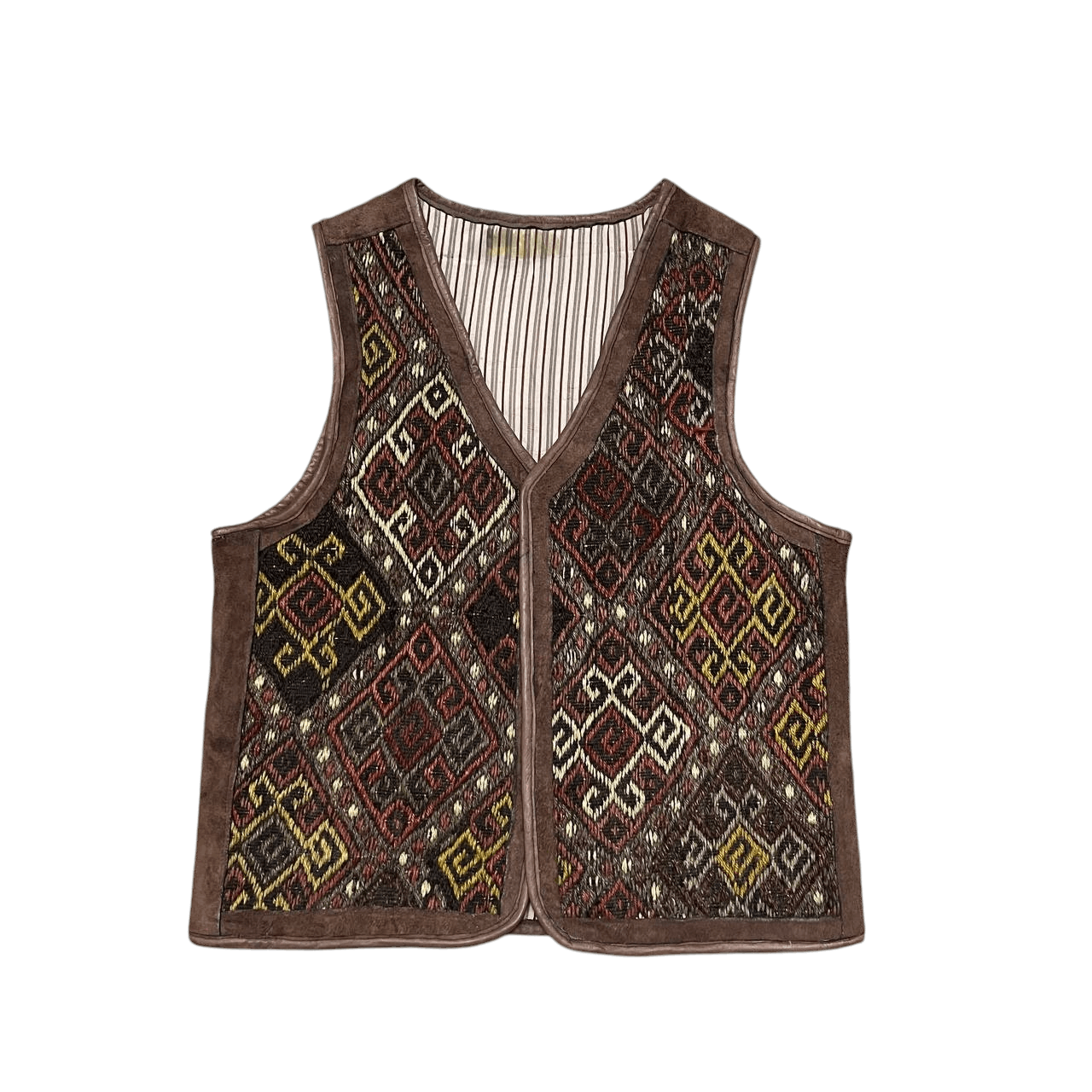 Leather Vintage Suede Leather Vest Buttonless Size US M / EU 48-50 / 2 - 1 Thumbnail
