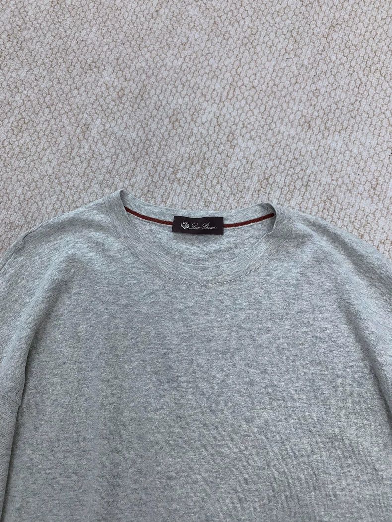 Loro Piana LORO PIANA 100% cotton knitted solid round neck T-shirt Size US L / EU 52-54 / 3 - 7 Thumbnail