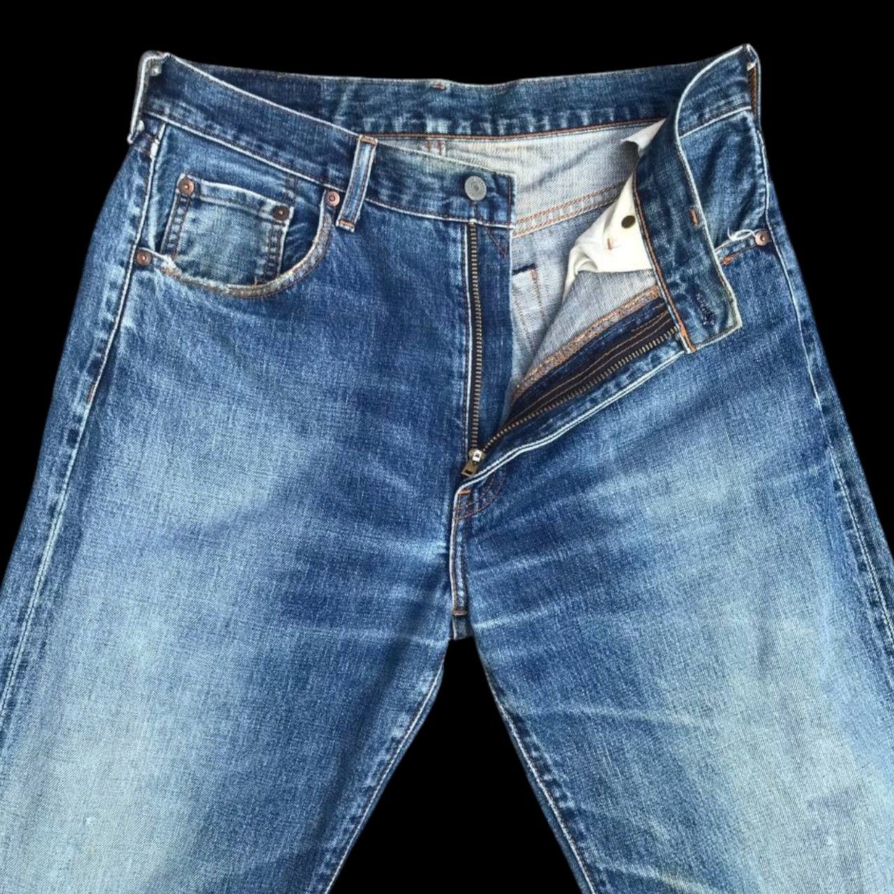 Levi's VINTAGE 1990s LEVIS 502 SELVEDGED DISTRESSED KURT COBAIN Size US 33 - 3 Thumbnail