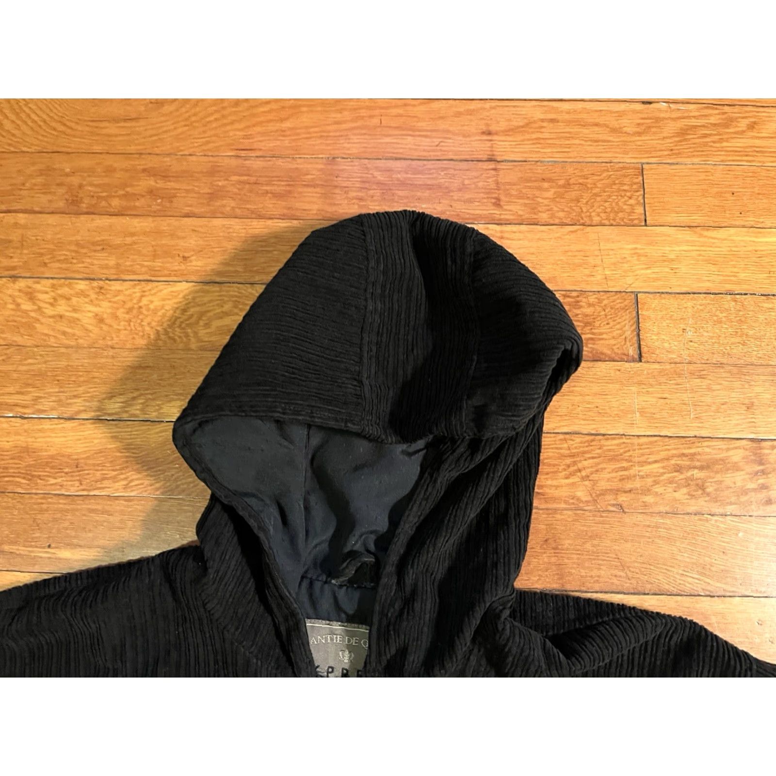 Express VINTAGE Express Corduroy 1/4 Zip Hoodie Anorak Women’s S Black Ribbed 90s Size S / US 4 / IT 40 - 6 Thumbnail