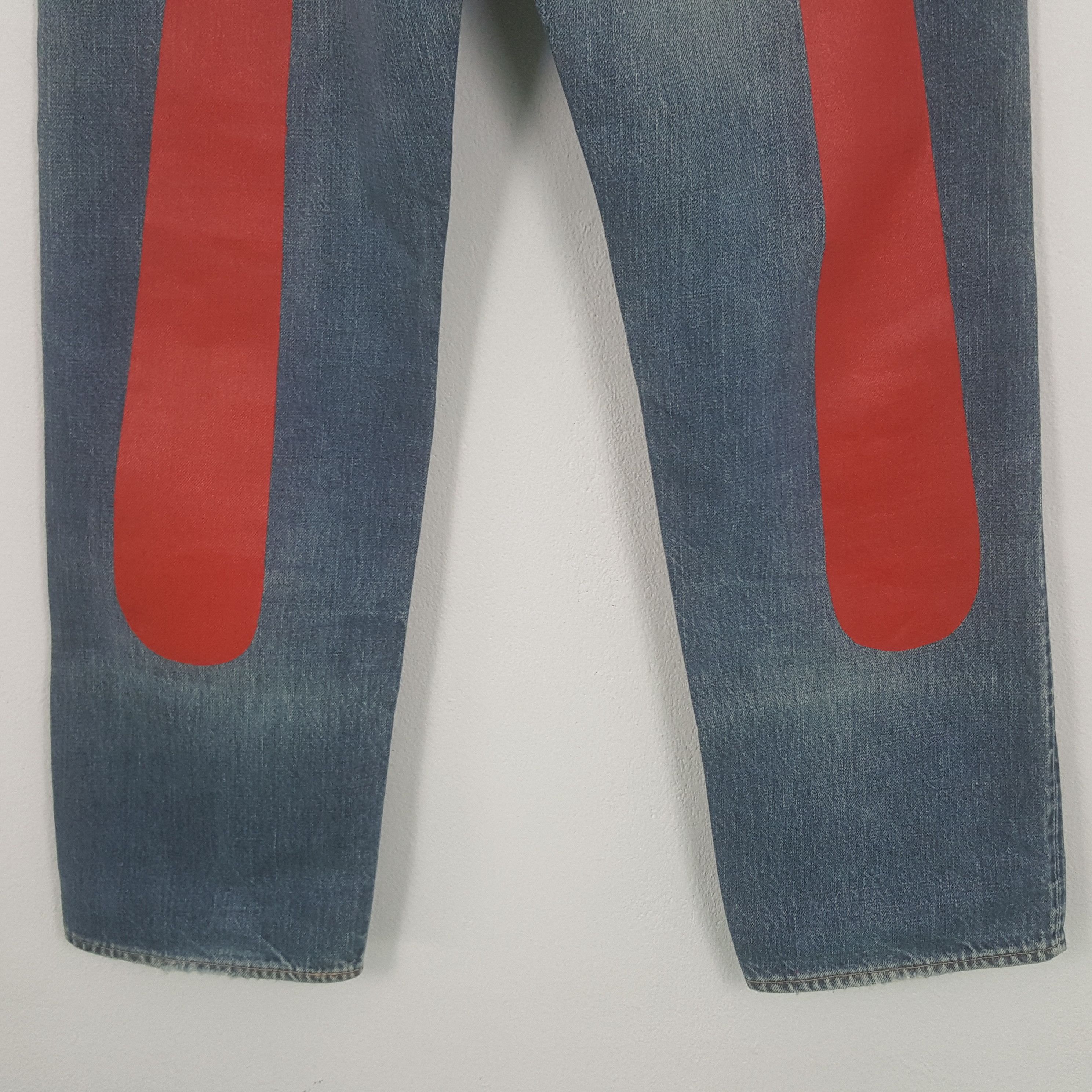 Evisu × Japanese Brand Vintage Evisu Selvedge Custom Daicock Red Art Denim Jeans Size US 29 - 3 Thumbnail