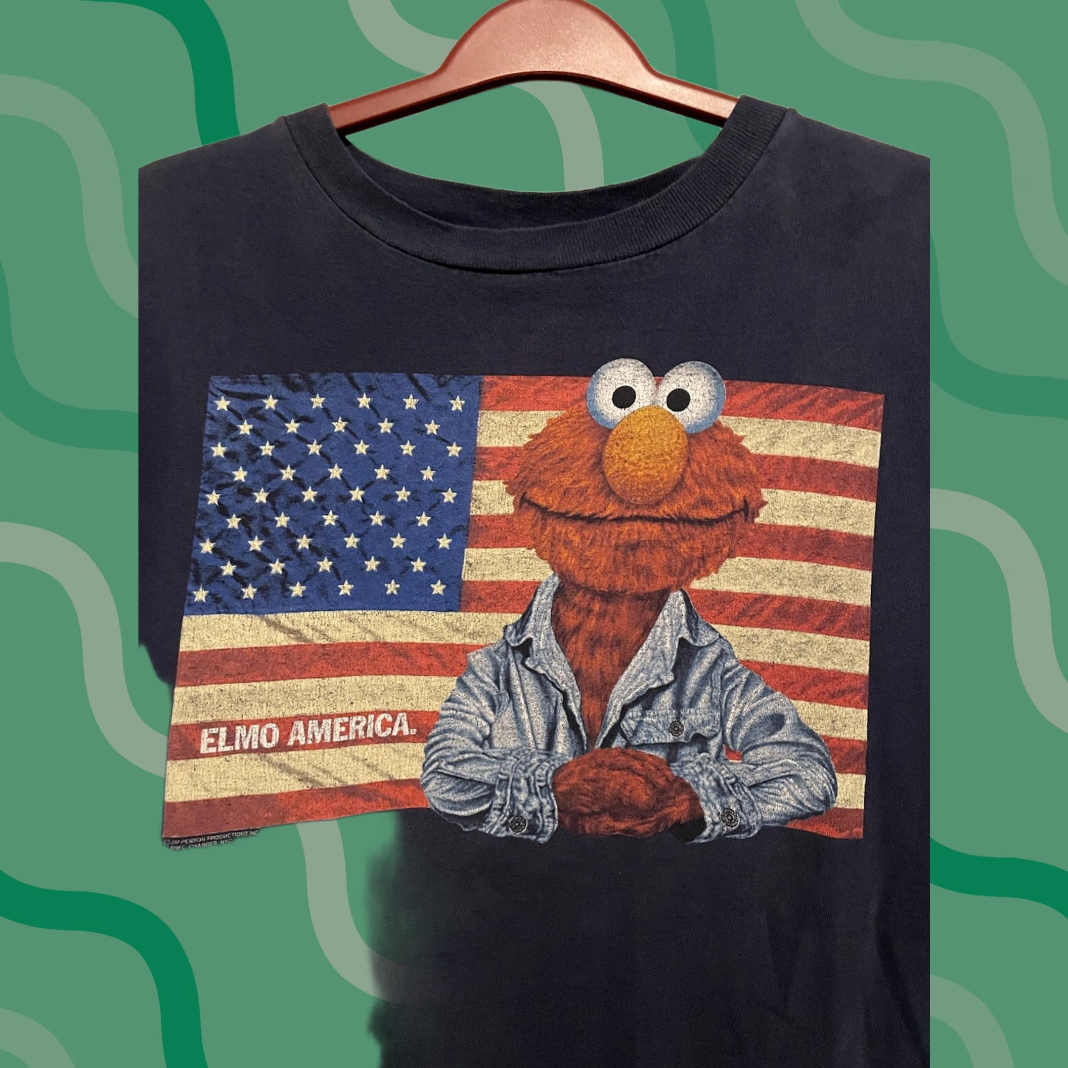Delta VINTAGE 90s Elmo Shadow Print Shirt XL Sesame Street Delta Men's Short Sleeve Crew Neck Cotton T-Shirt 1990s Graphic Print Size US XL / EU 56 / 4 - 1 Thumbnail