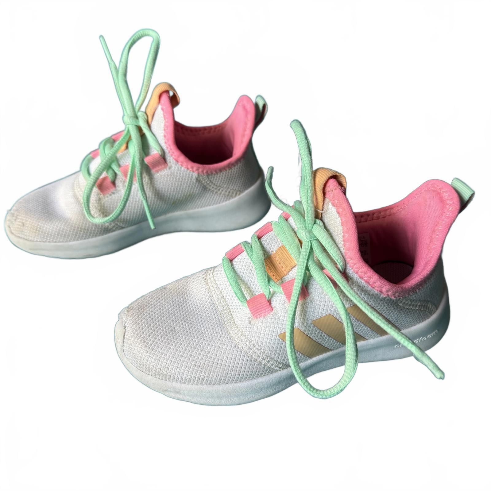 Adidas adidas Cloudfoam kids sneakers mesh pastel lace-up size 11K Size US 11 / IT 41 - 5 Thumbnail