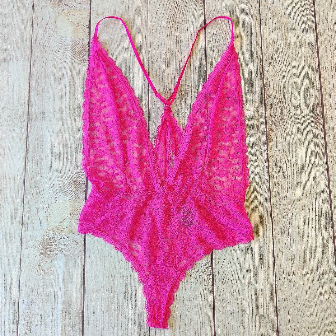 Victoria's Secret Victoria's Secret stretch sheer teddy lace up bodysuit sz S Size S / US 4 / IT 40 - 3 Thumbnail