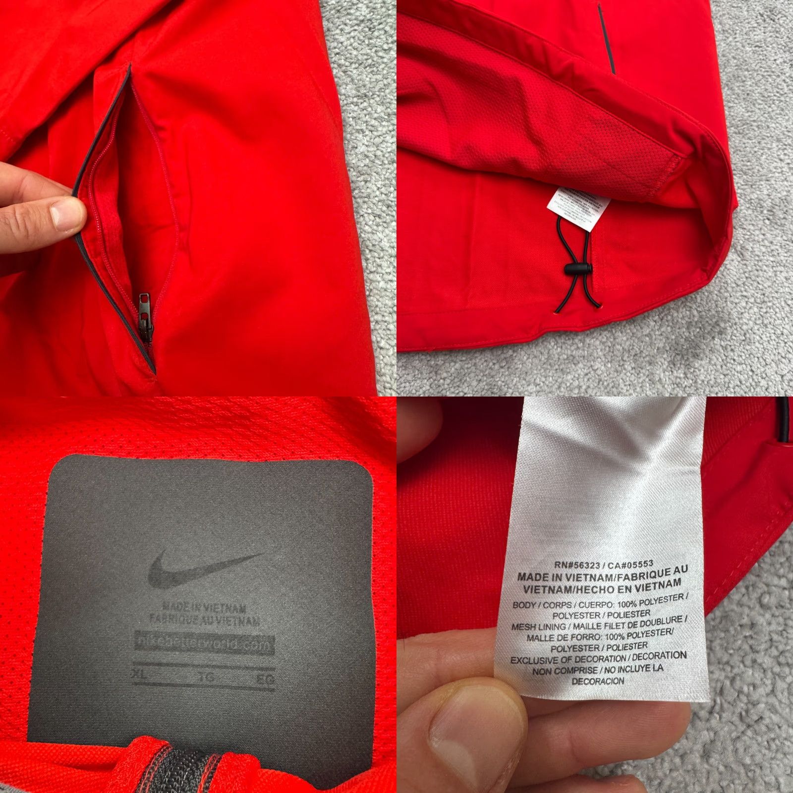Nike Nike Full Zip Windbreaker Track Jacket Mens XL Red Embroidered Logo Team SI Logo Athletic Outerwear Size US XL / EU 56 / 4 - 8 Thumbnail